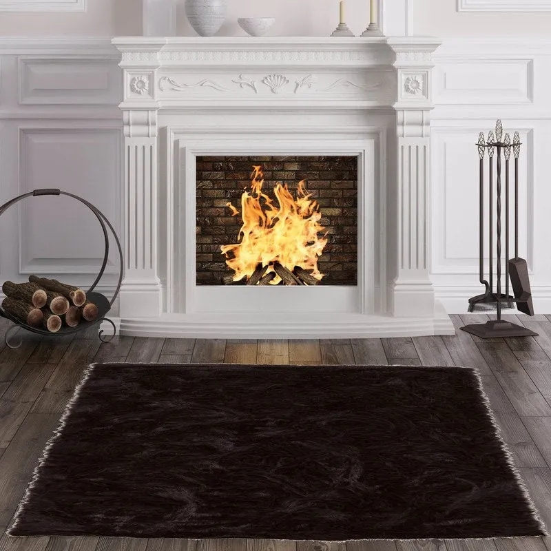 Linon Faux Sheepskin Shag Rug