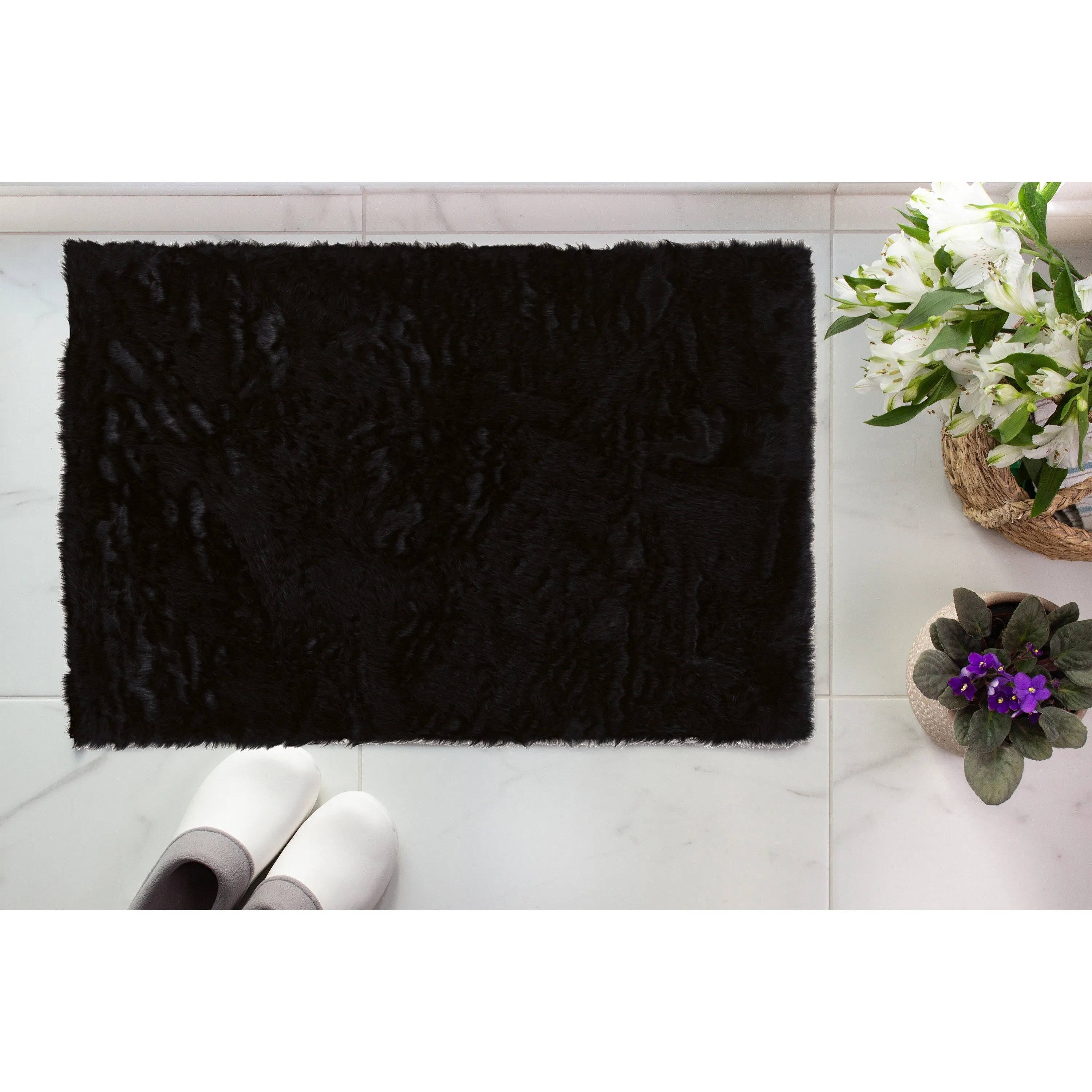 Linon Faux Sheepskin Shag Rug