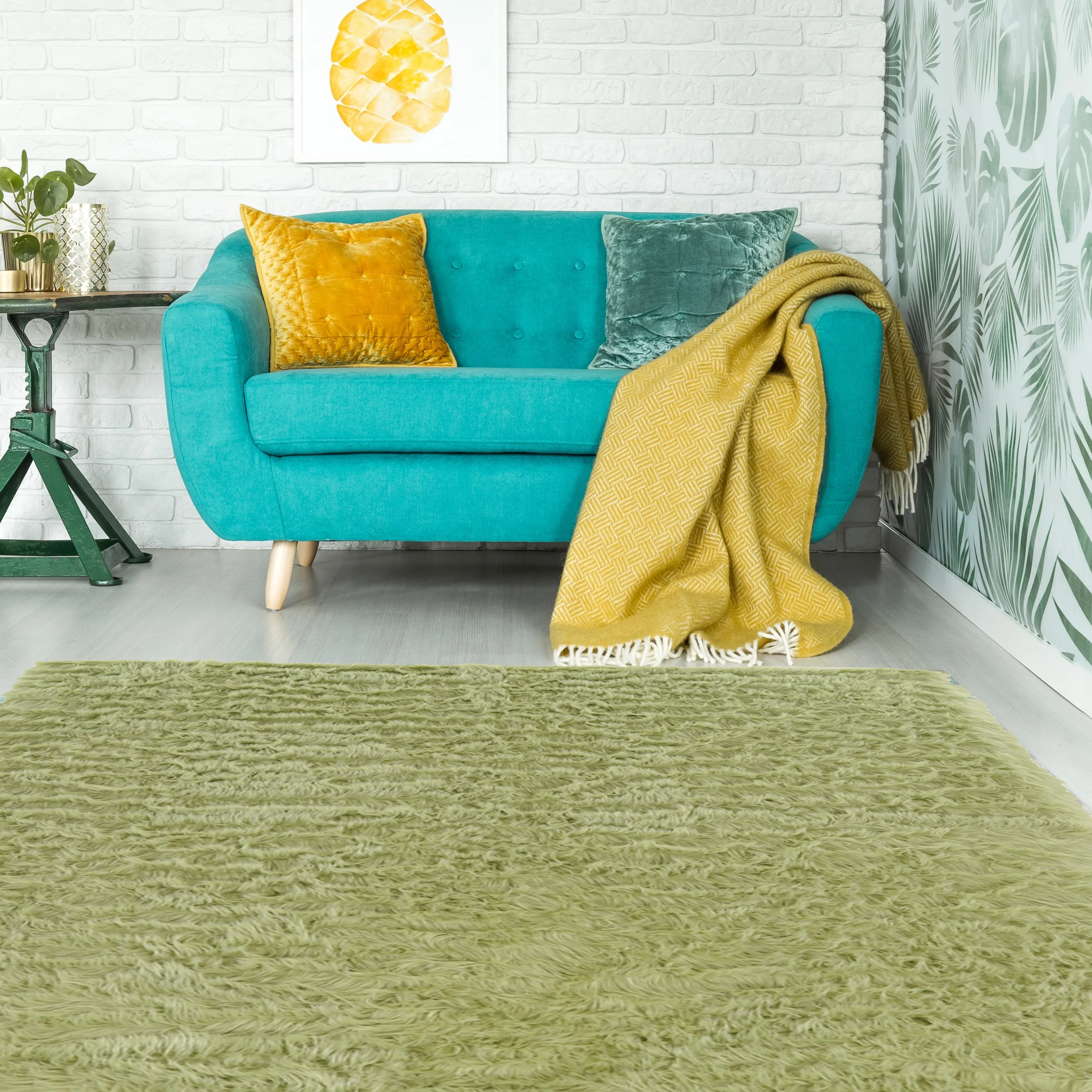 Linon Faux Sheepskin Shag Rug