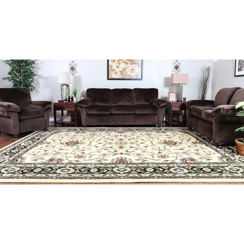 Linon Persian Treasures Isfahan Floral Polypropylene Rectangular Area Rug