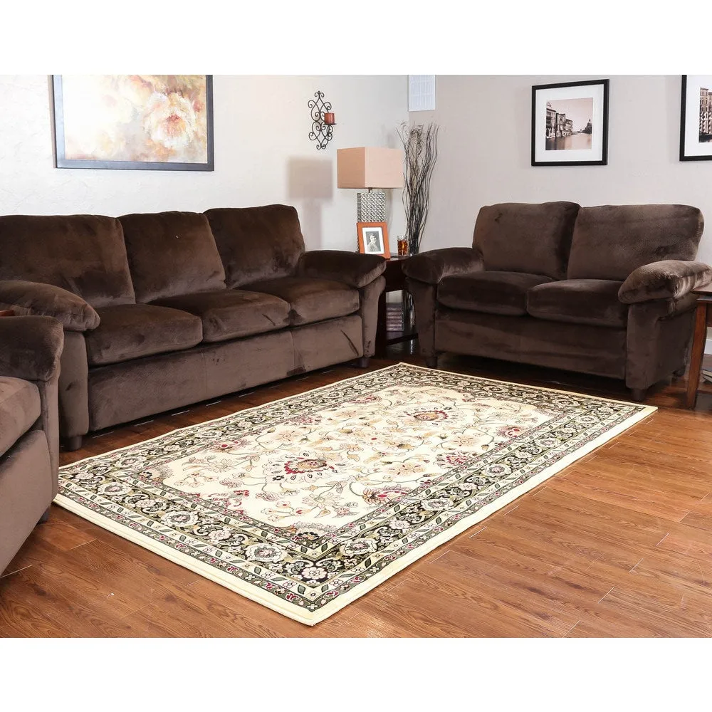 Linon Persian Treasures Isfahan Floral Polypropylene Rectangular Area Rug