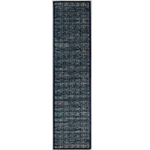 Linon Vintage Collection Illusion Navy Rug (2' X 10') - 2' X 10'
