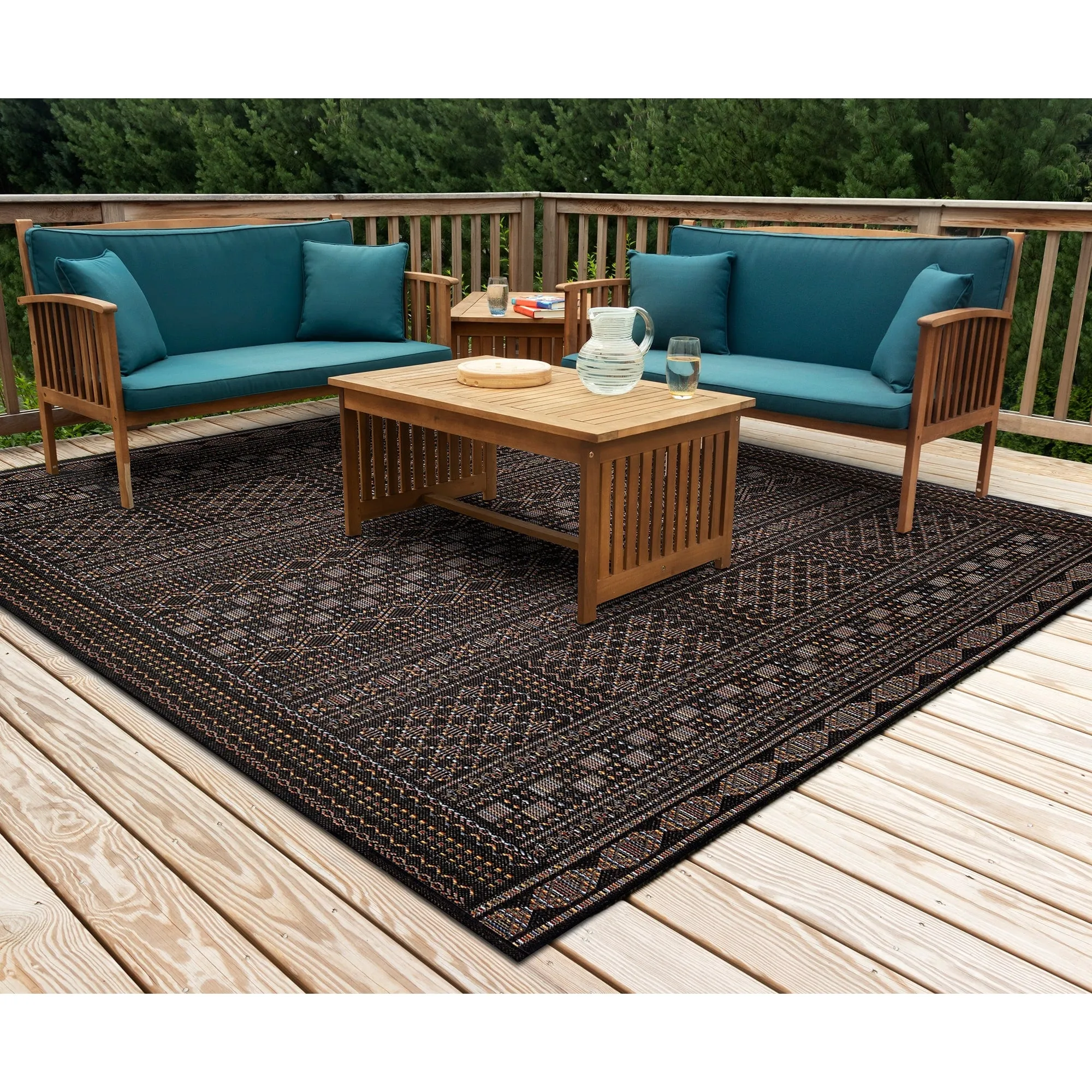 Liora Manne Avena Panel Stripe Indoor/Outdoor Rug