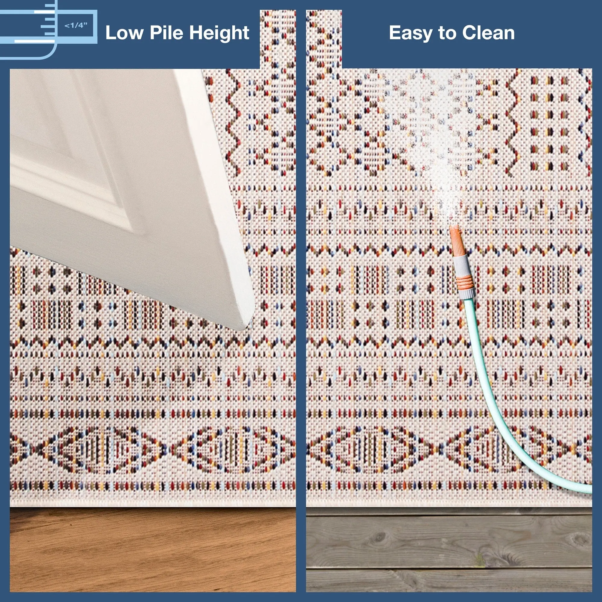 Liora Manne Avena Panel Stripe Indoor/Outdoor Rug