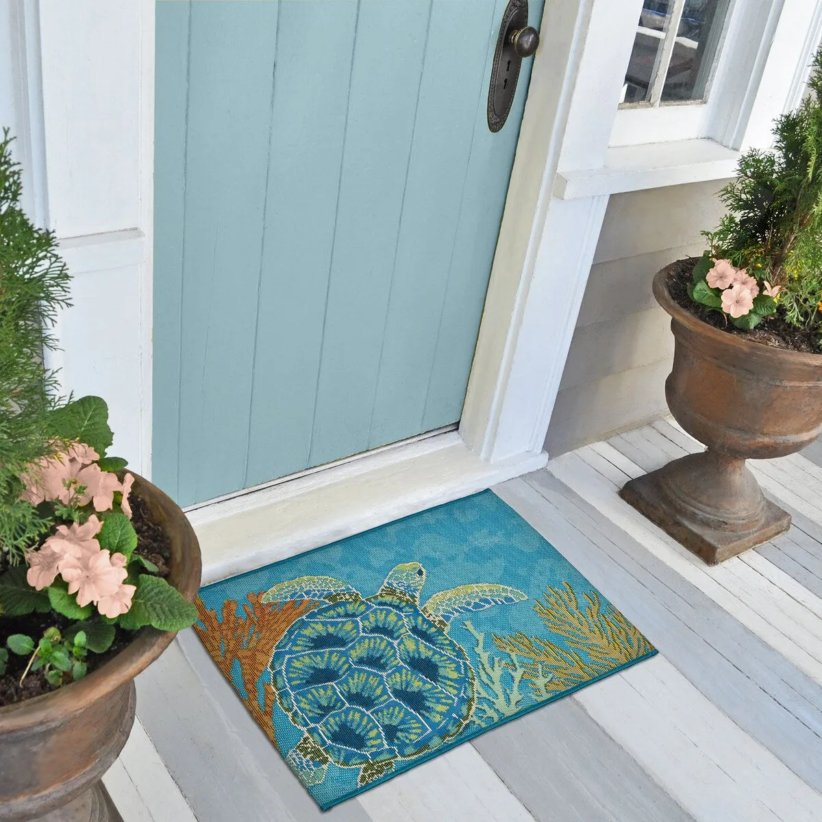 Liora Manne Esencia Seaturtle Garden Indoor/Outdoor Mat
