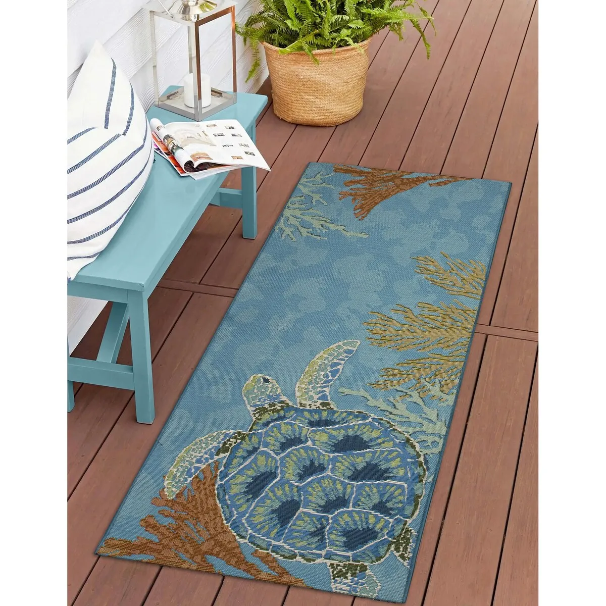 Liora Manne Esencia Seaturtle Garden Indoor/Outdoor Mat