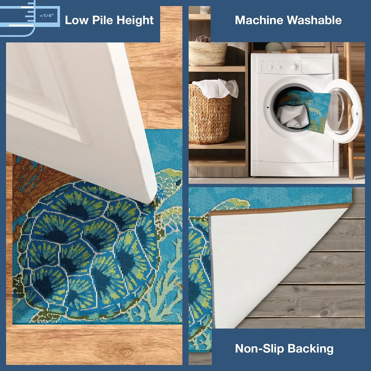 Liora Manne Esencia Seaturtle Garden Indoor/Outdoor Mat