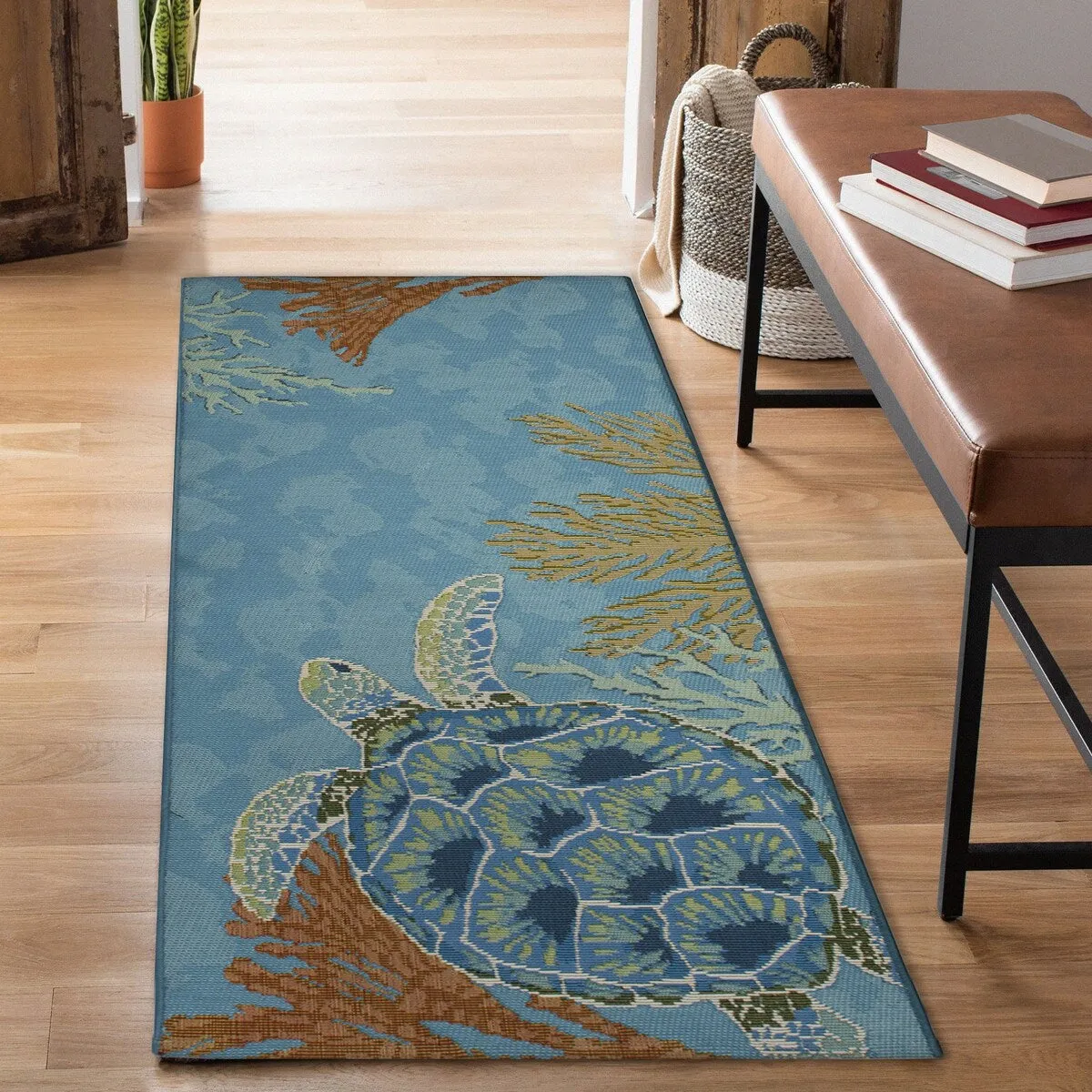 Liora Manne Esencia Seaturtle Garden Indoor/Outdoor Mat