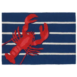 Liora Manne Frontporch Lobster on Stripes Indoor/Outdoor Rug