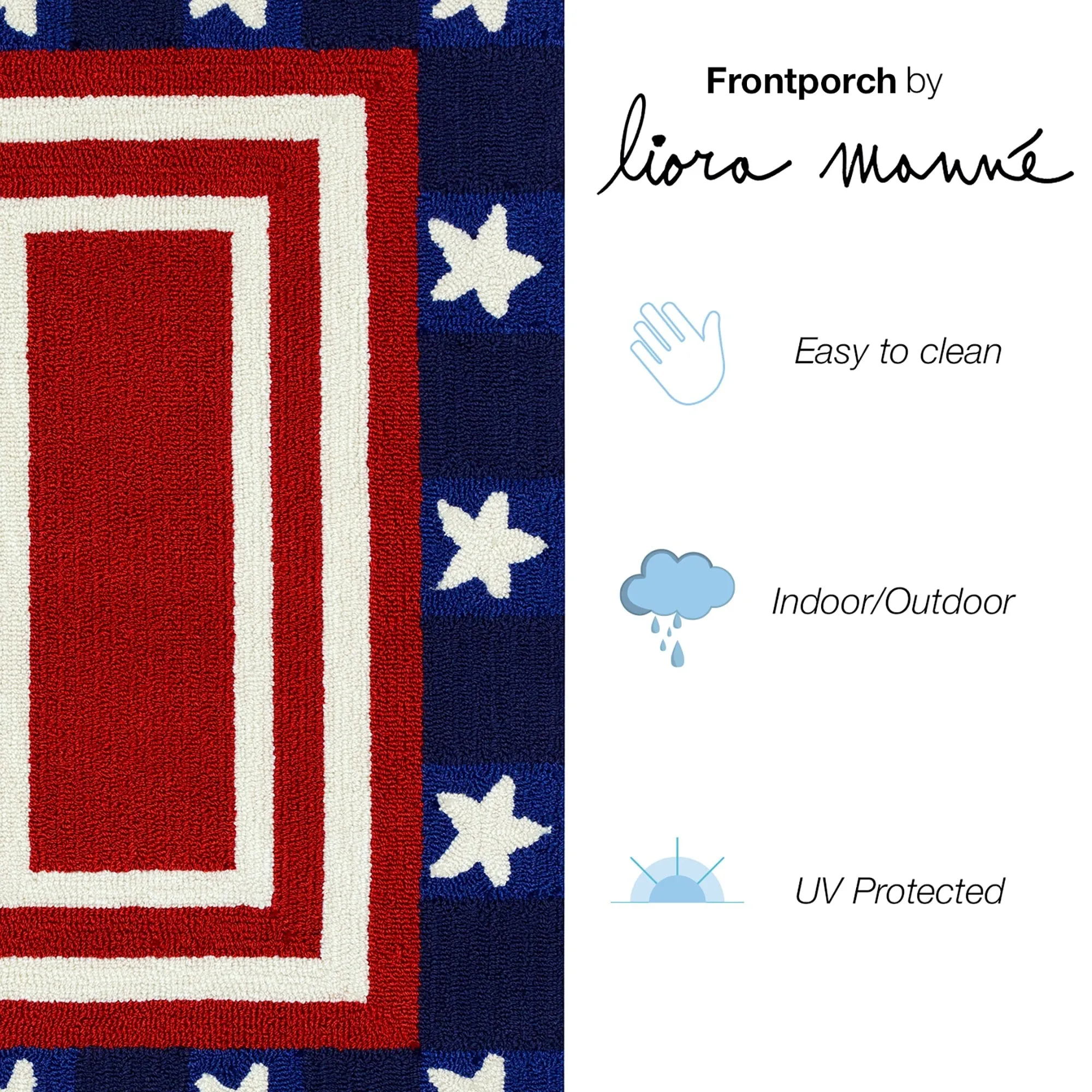 Liora Manne Frontporch Patriotic Pendant Indoor/Outdoor Rug