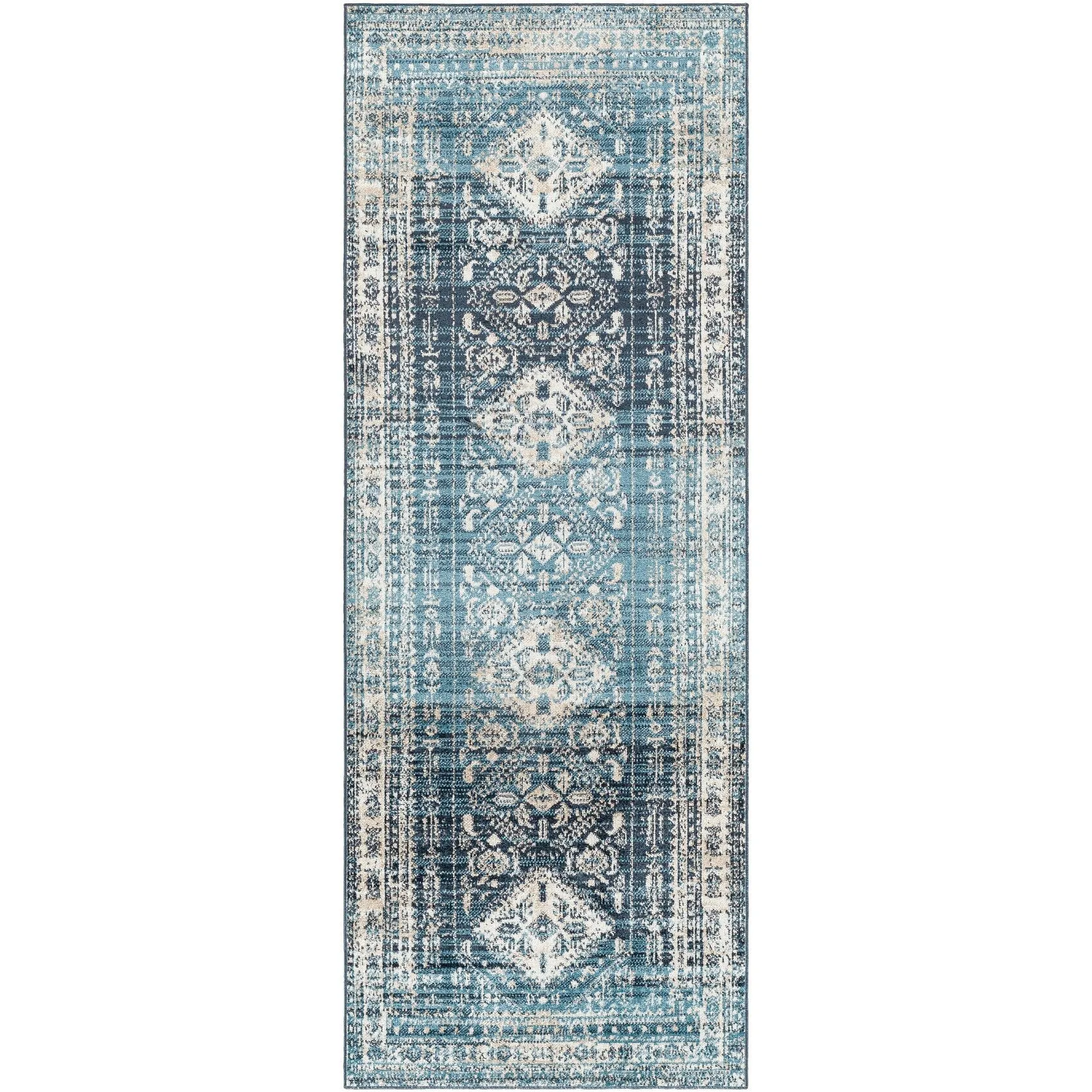 Livabliss Ambridge Machine Washable Traditional Diamond Area Rug