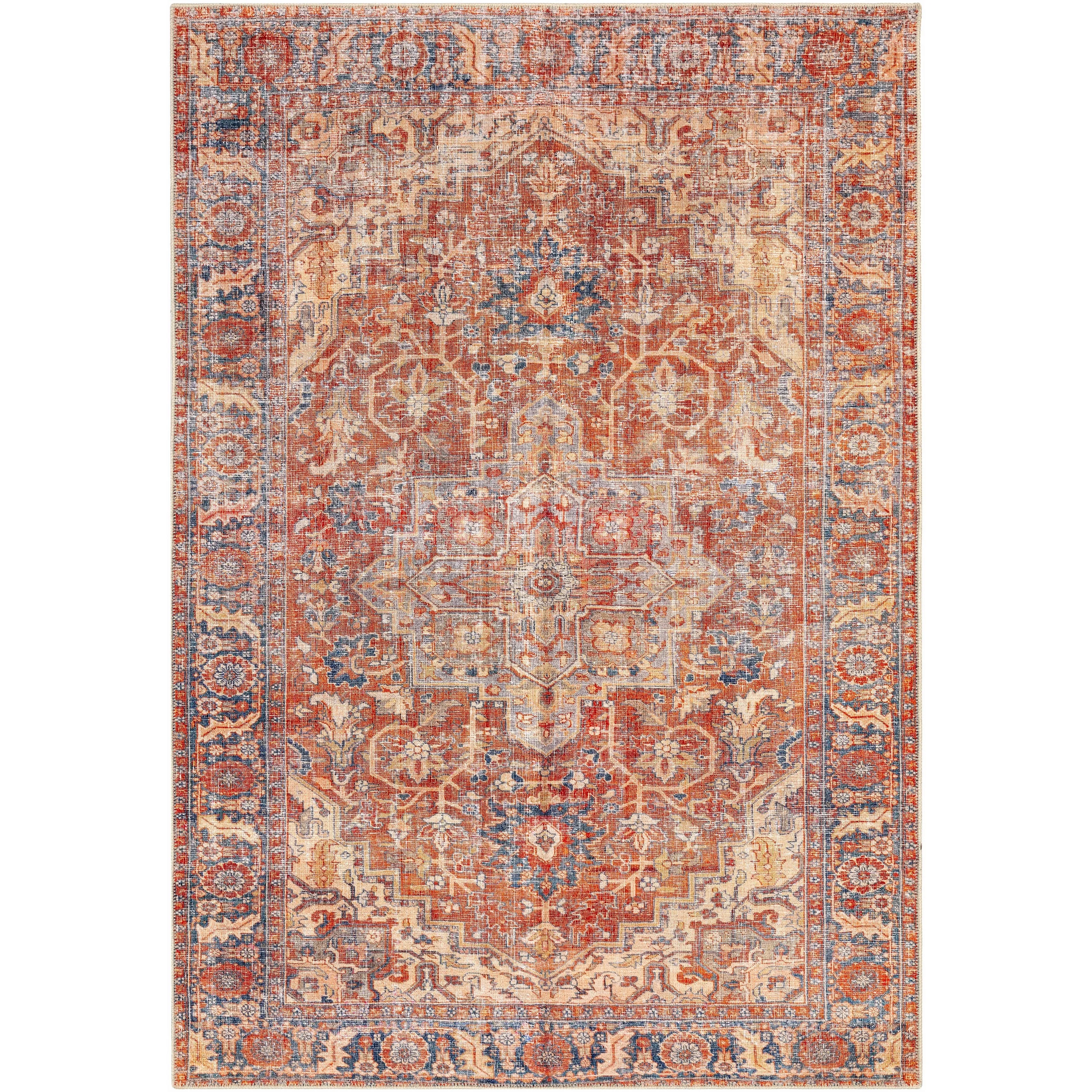 Livabliss Balbinus Traditional Medallion Machine Washable Area Rug