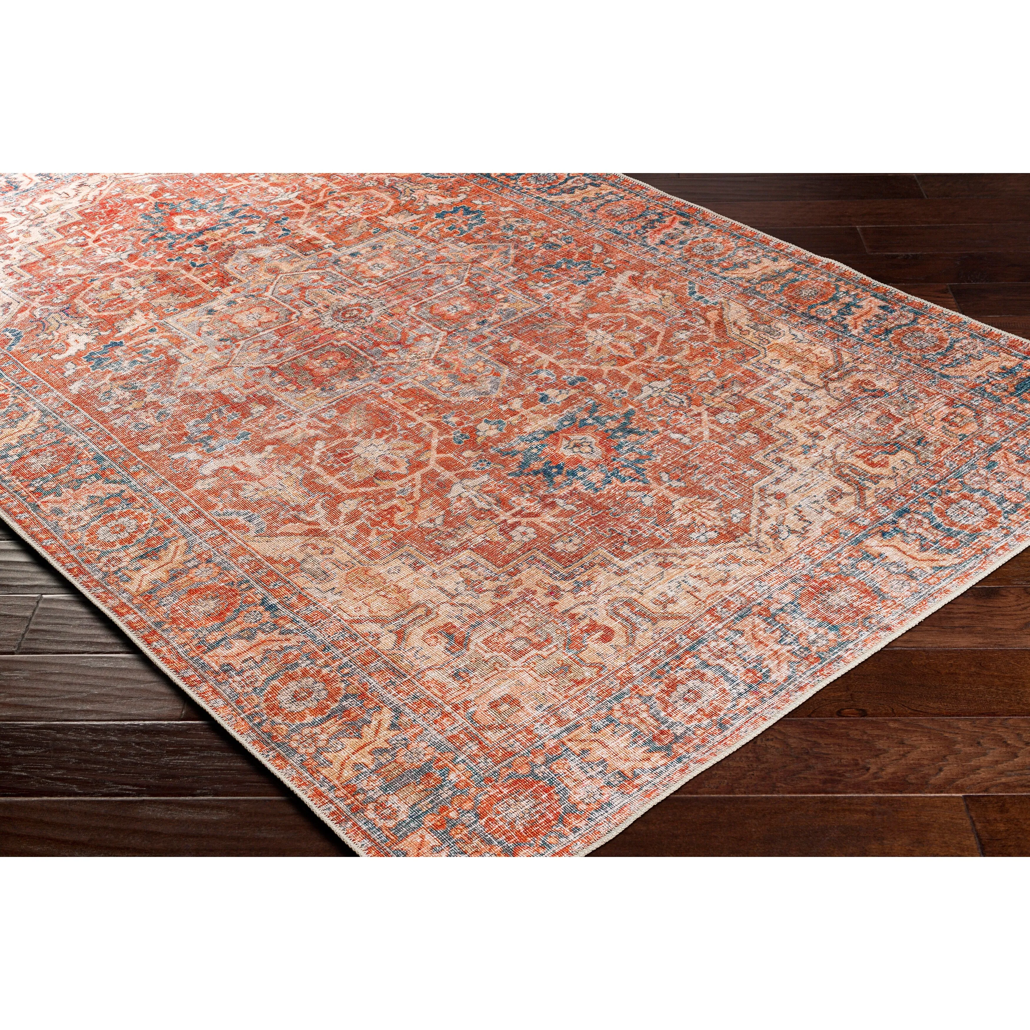 Livabliss Balbinus Traditional Medallion Machine Washable Area Rug