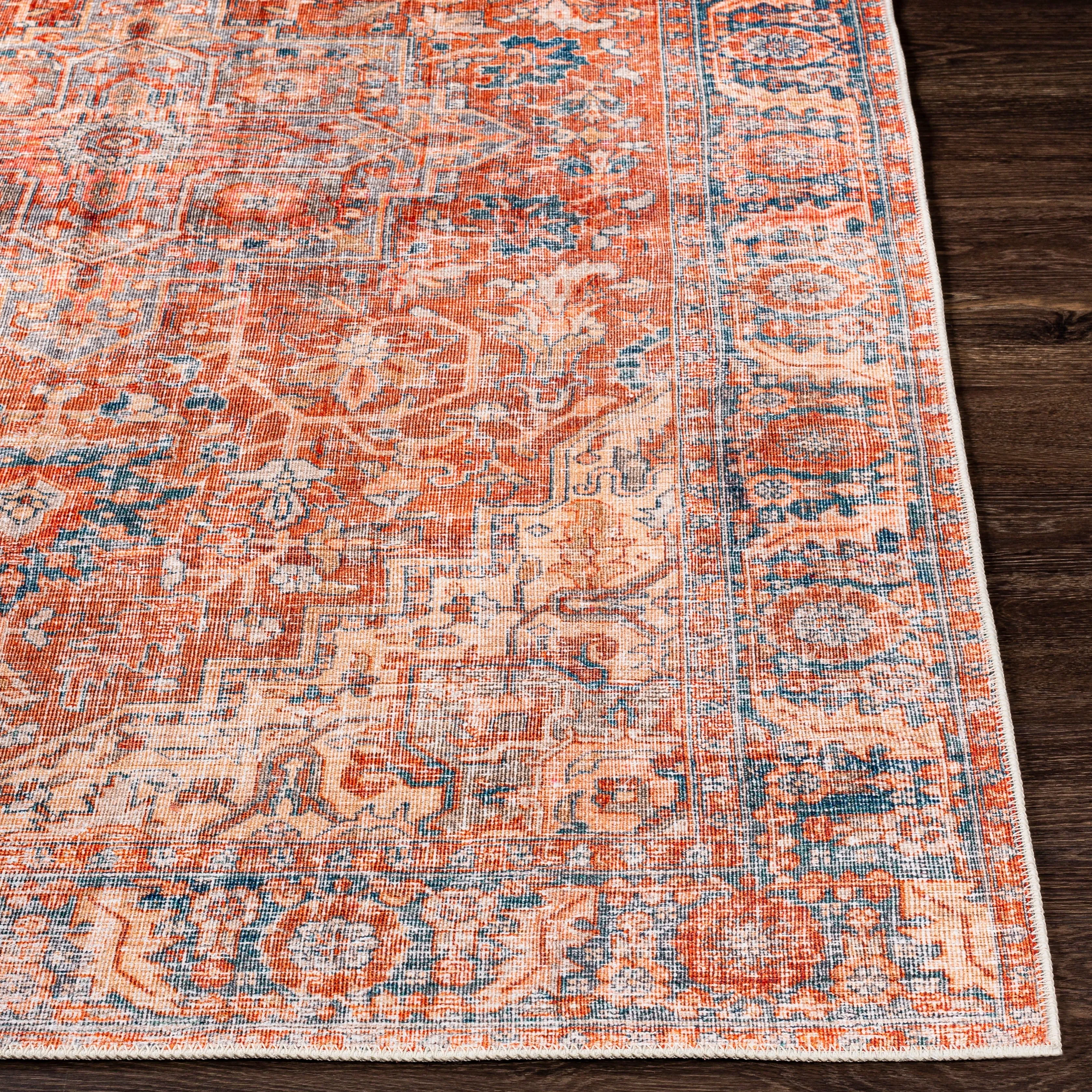 Livabliss Balbinus Traditional Medallion Machine Washable Area Rug