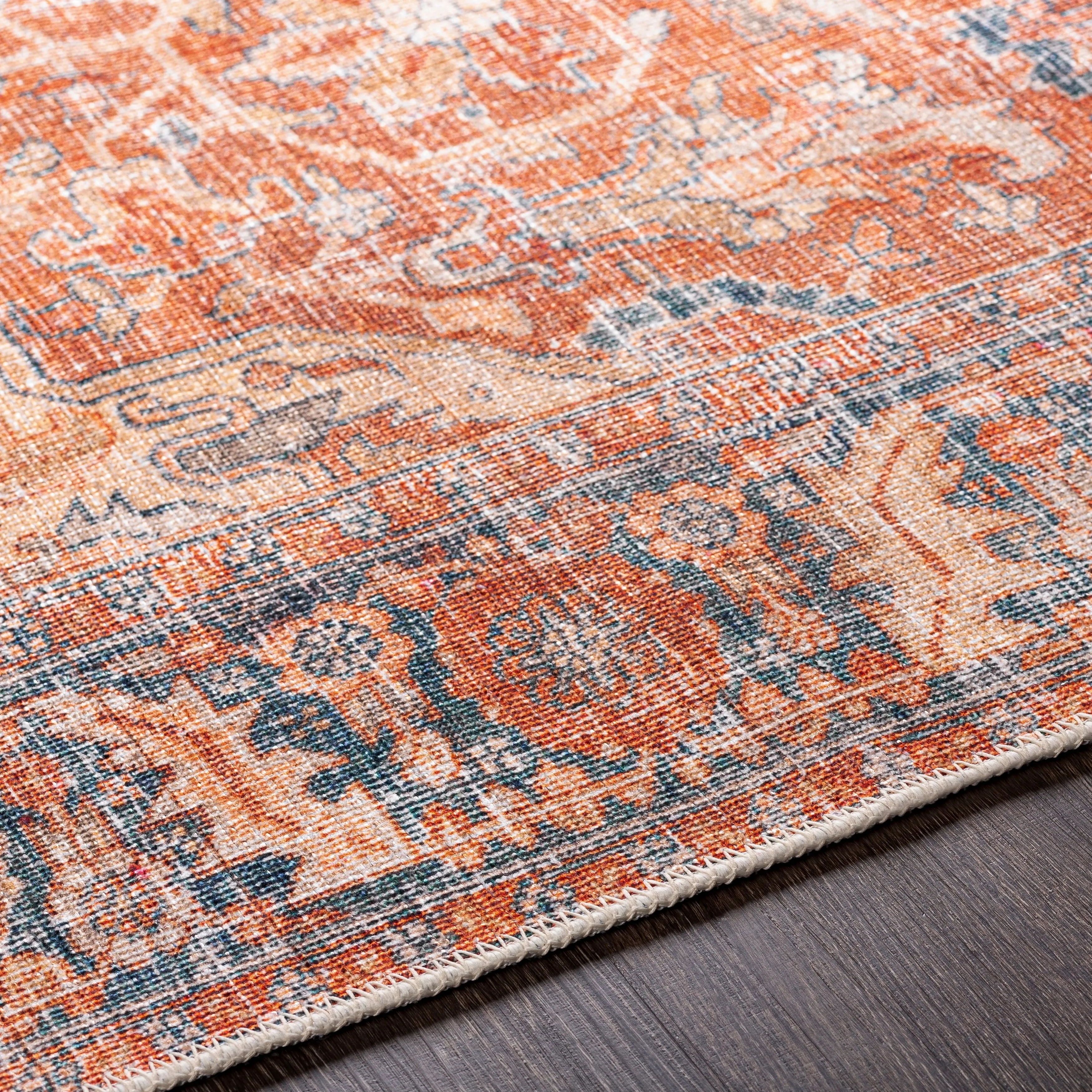 Livabliss Balbinus Traditional Medallion Machine Washable Area Rug
