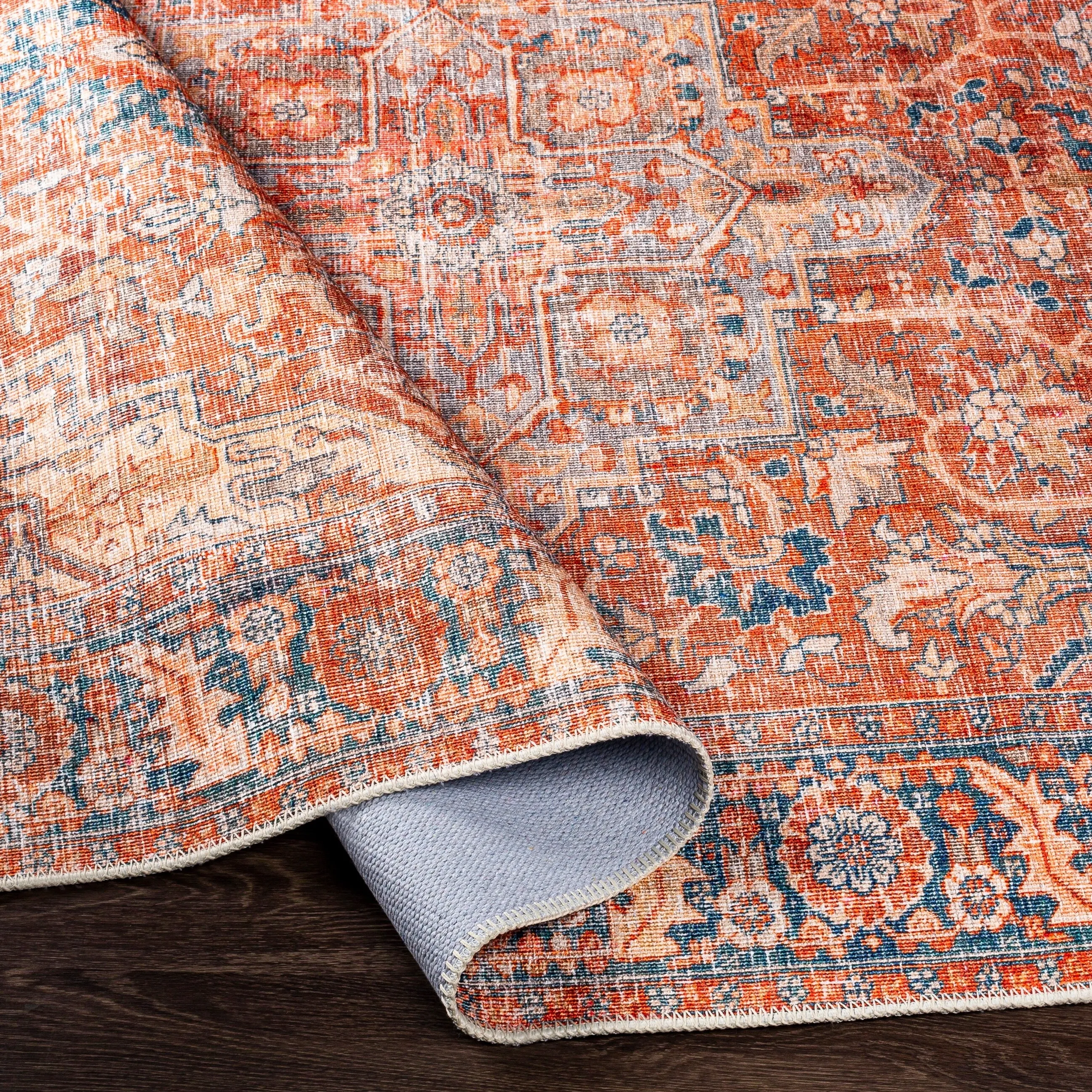 Livabliss Balbinus Traditional Medallion Machine Washable Area Rug