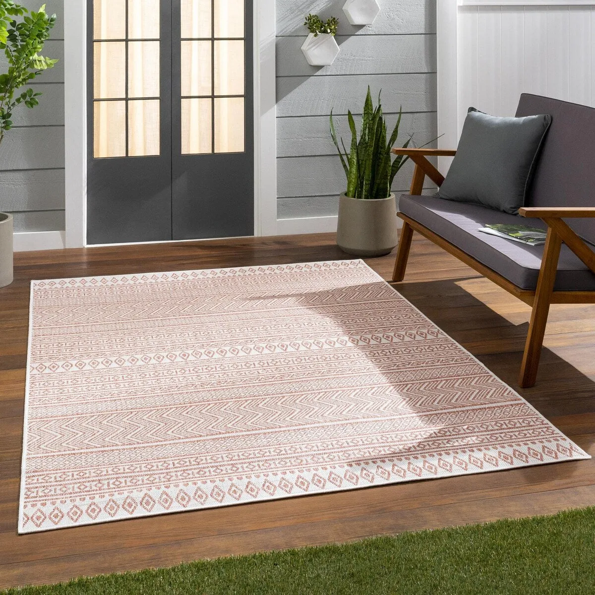 Livabliss Cintia Indoor/ Outdoor Bohemian Stripe Area Rug