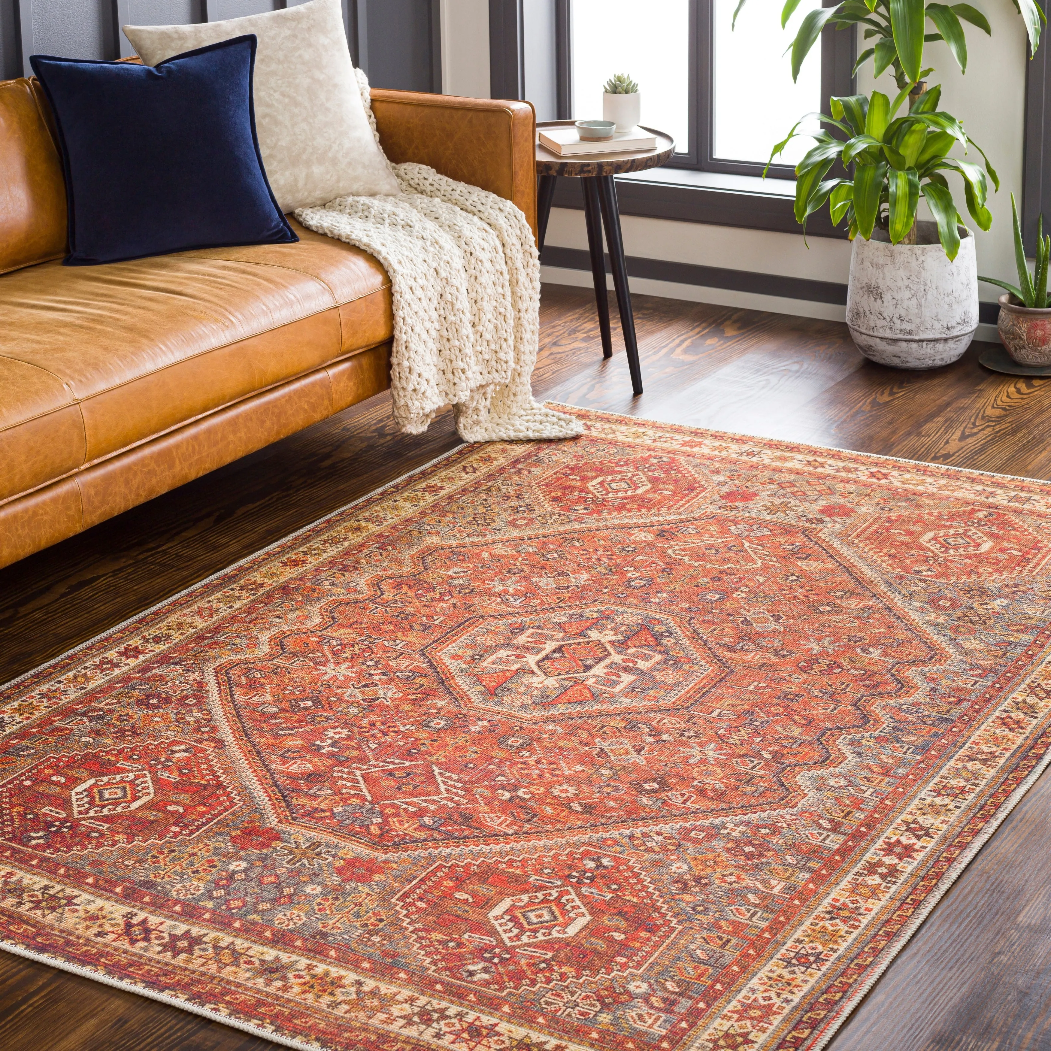 Livabliss Ernestina Machine Washable Medallion Area Rug