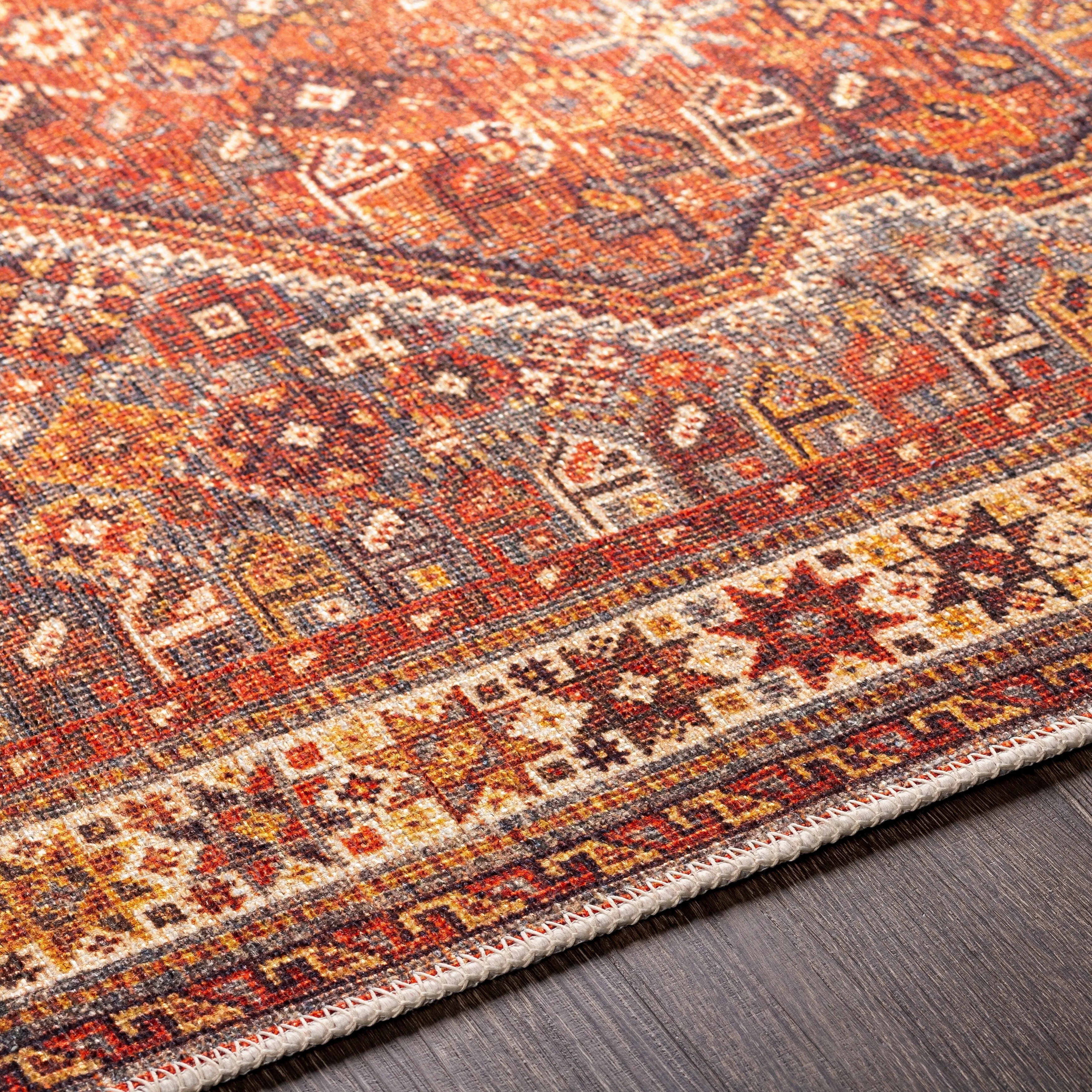 Livabliss Ernestina Machine Washable Medallion Area Rug