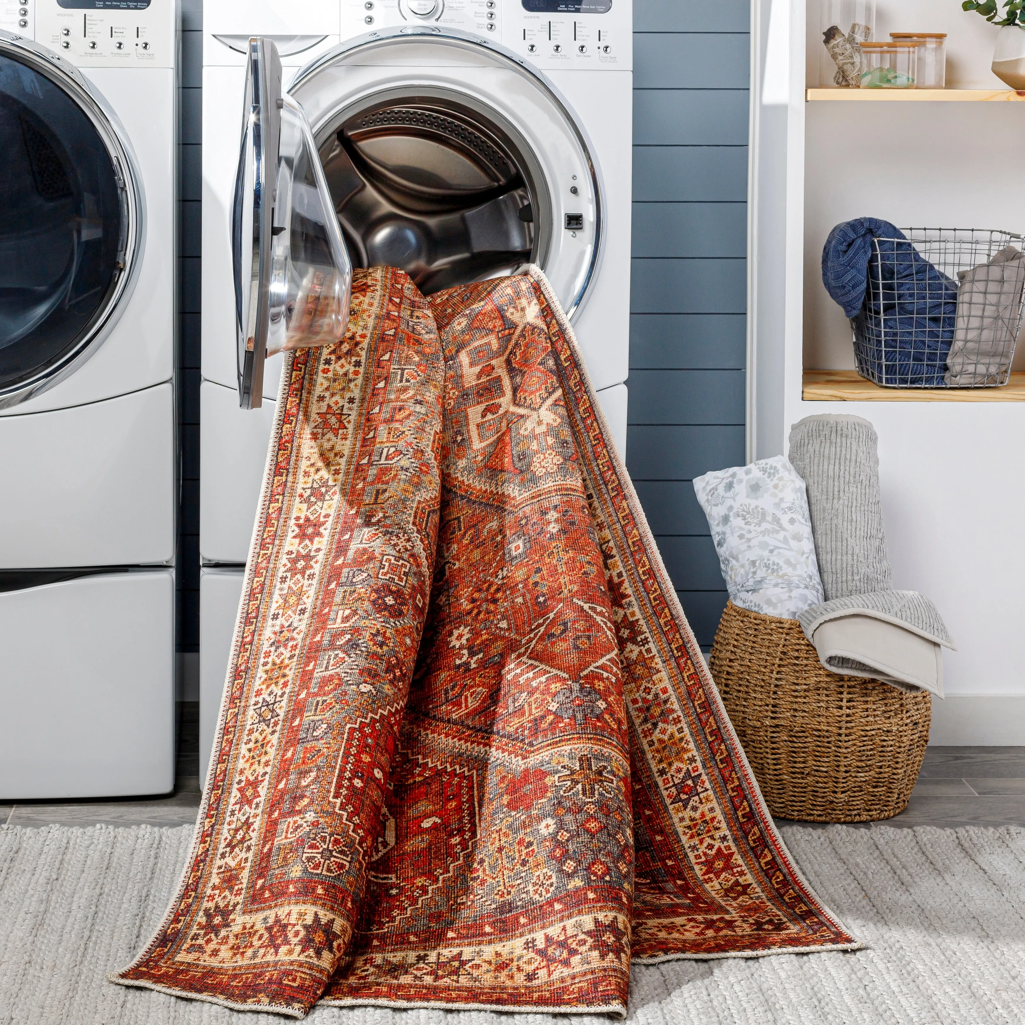 Livabliss Ernestina Machine Washable Medallion Area Rug