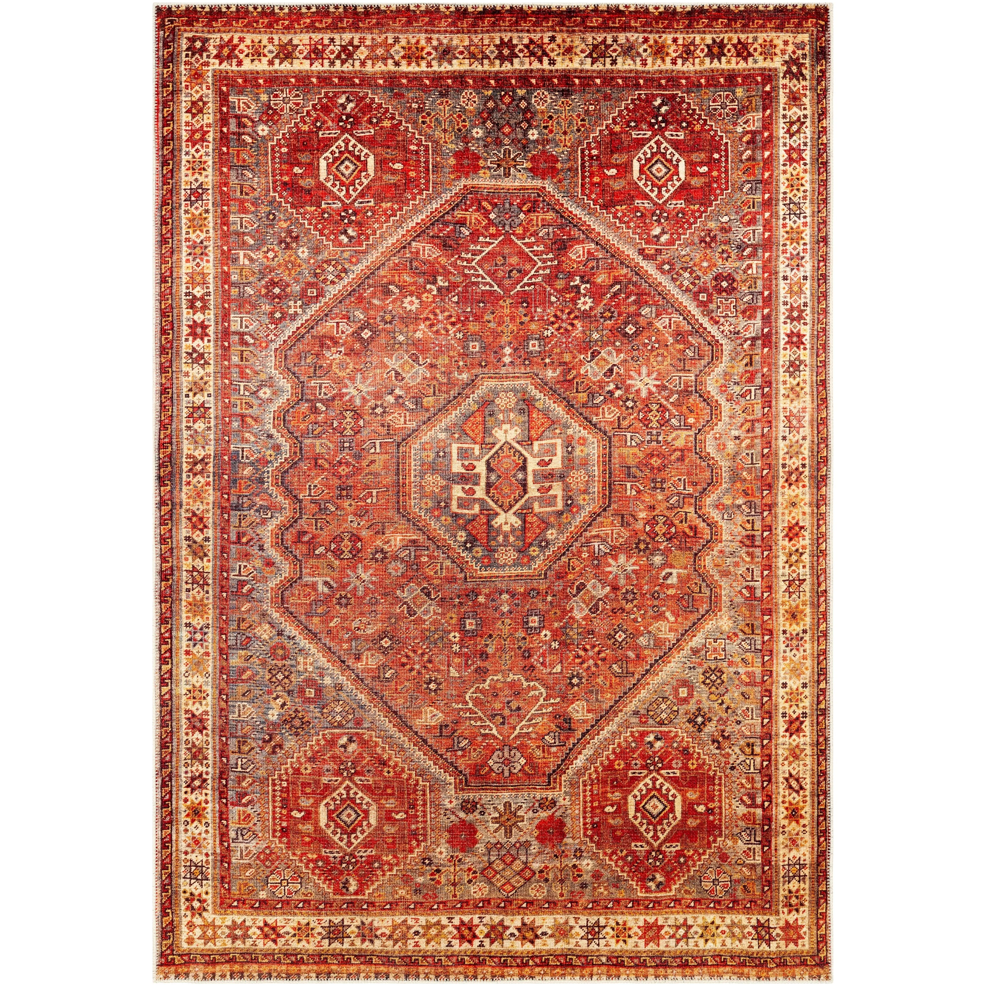 Livabliss Ernestina Machine Washable Medallion Area Rug