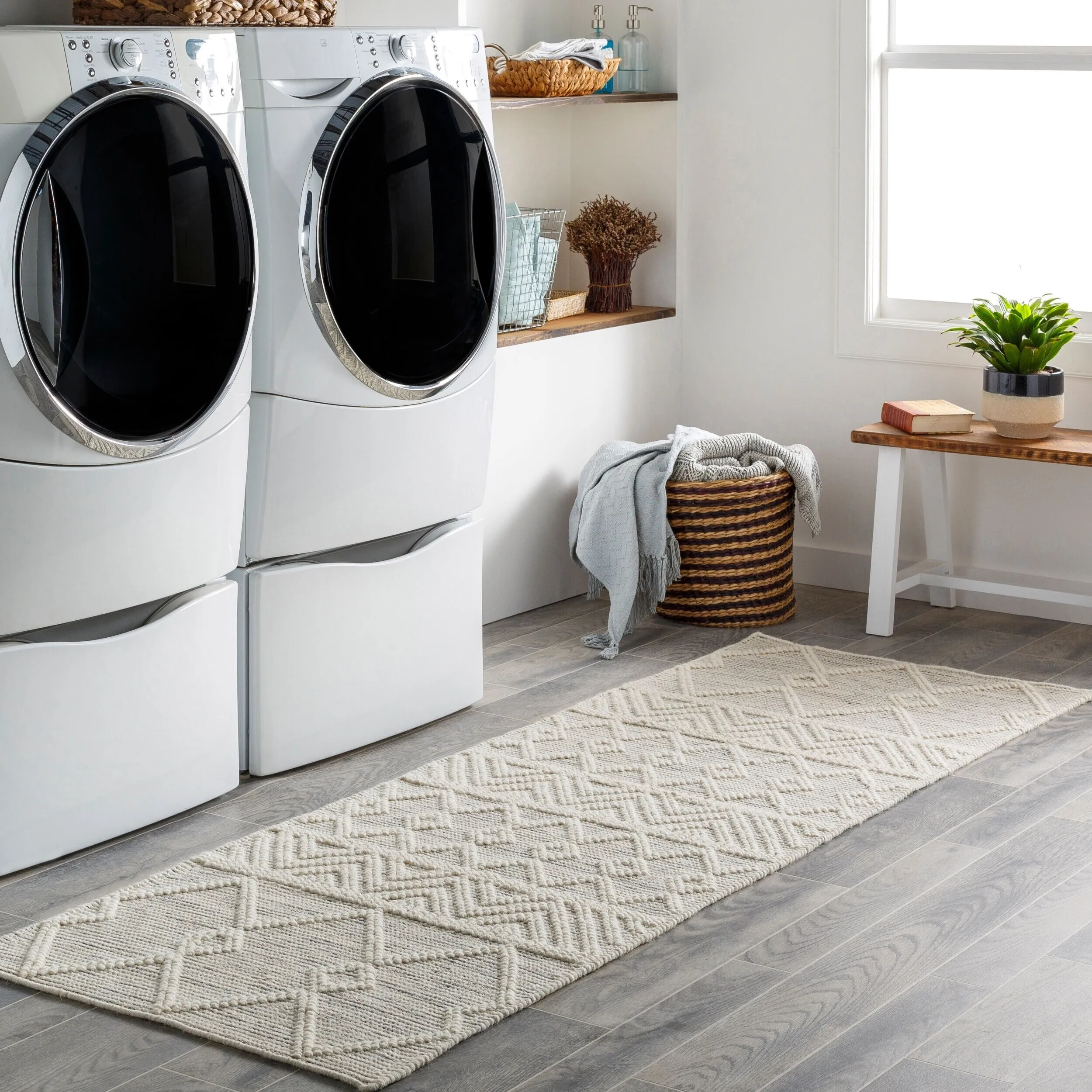 Livabliss Hygge Bohemian Trellis Hand Woven Area Rug