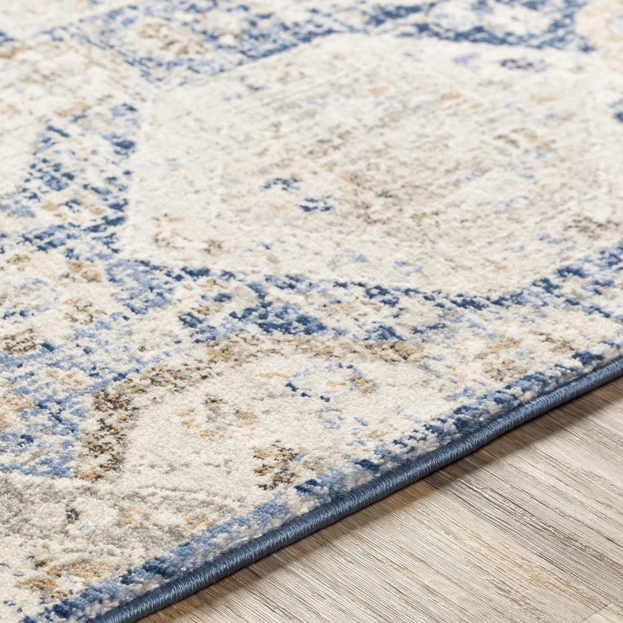 Livabliss Indigo Arts & Crafts Medallion Area Rug