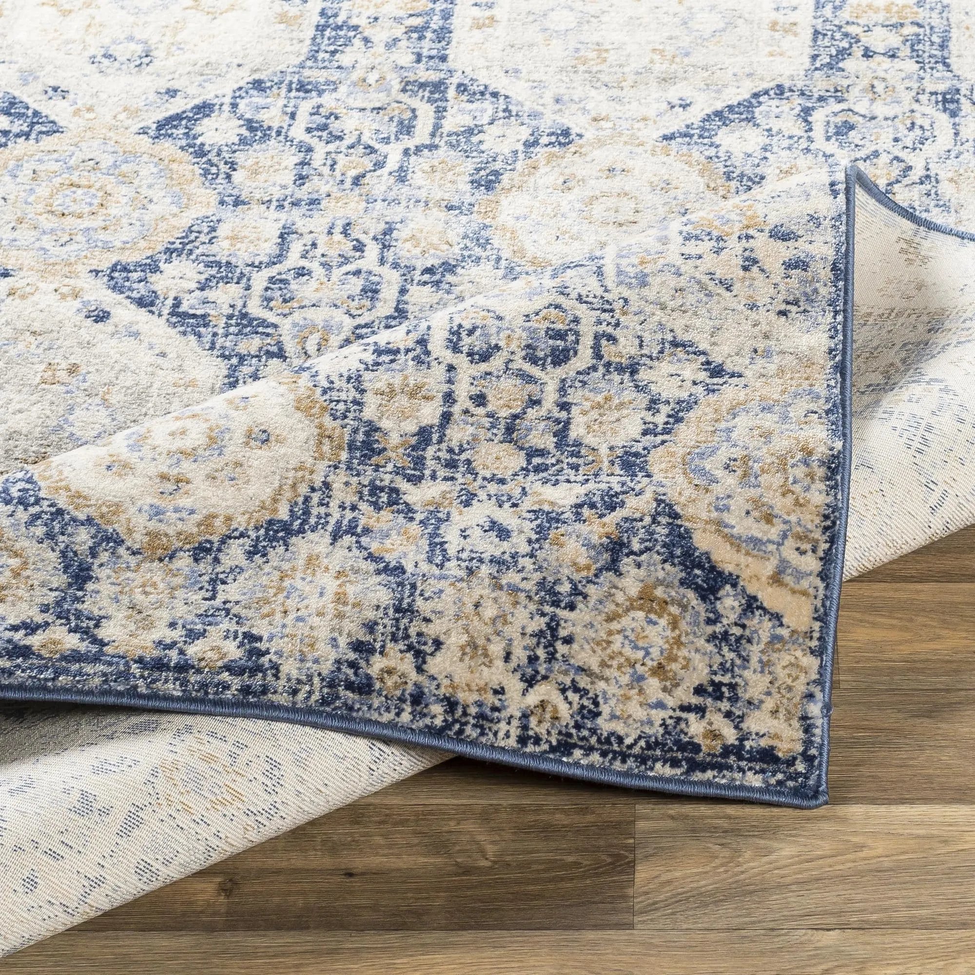 Livabliss Indigo Arts & Crafts Medallion Area Rug