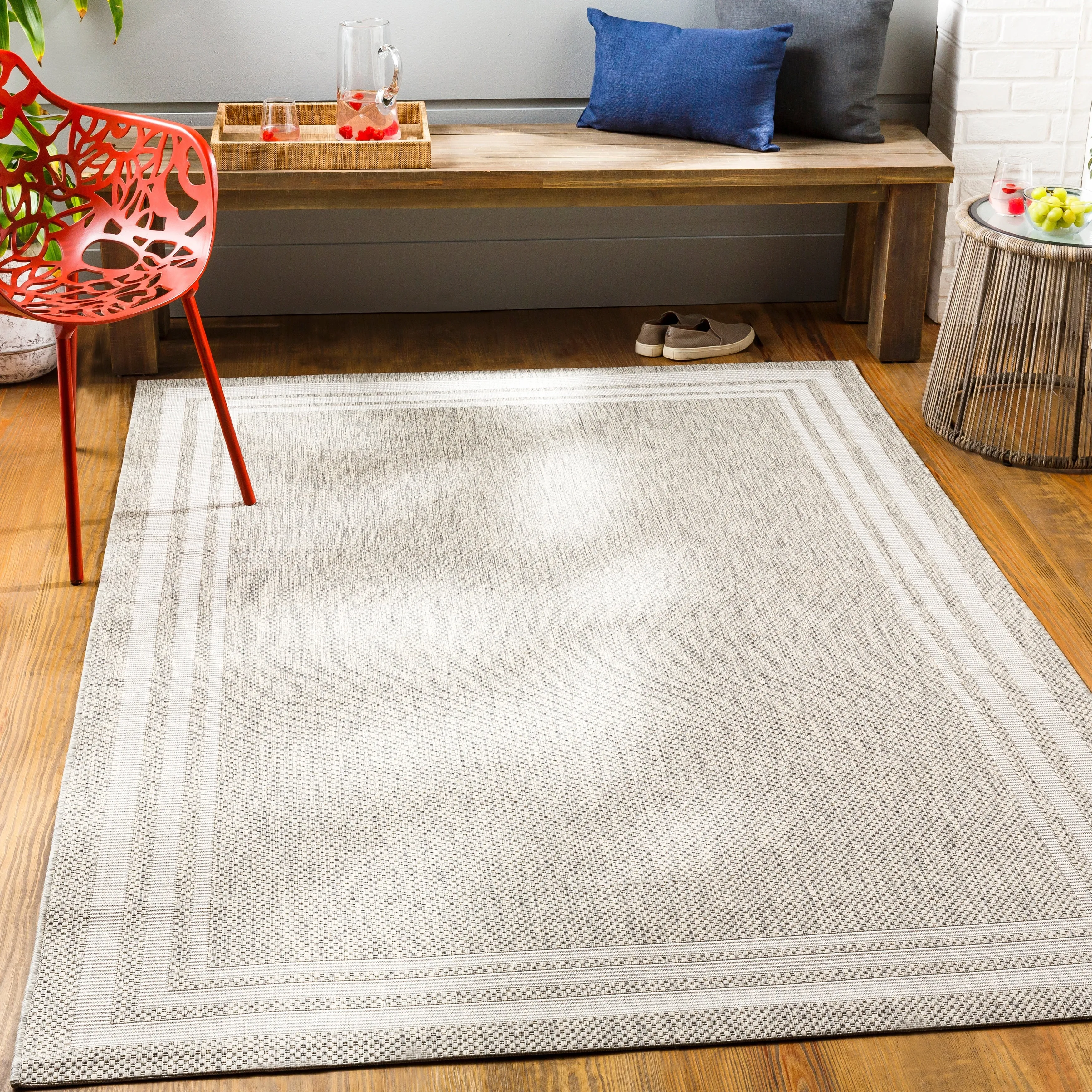 Livabliss Jeremie Indoor/ Outdoor Border Area Rug