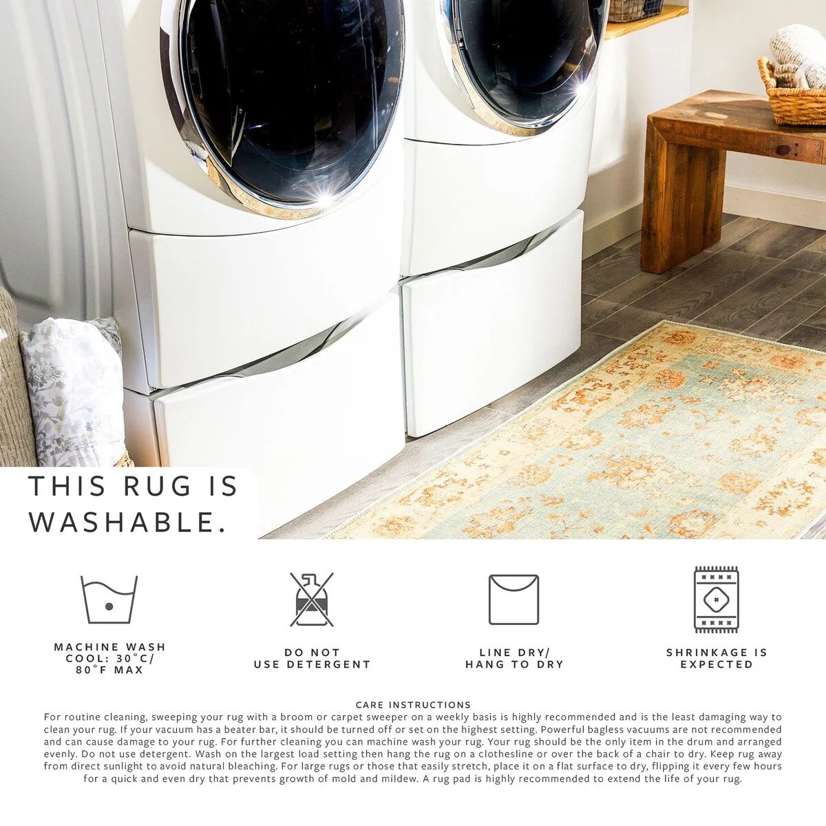 Livabliss Lavadora Global Machine Washable Area Rug