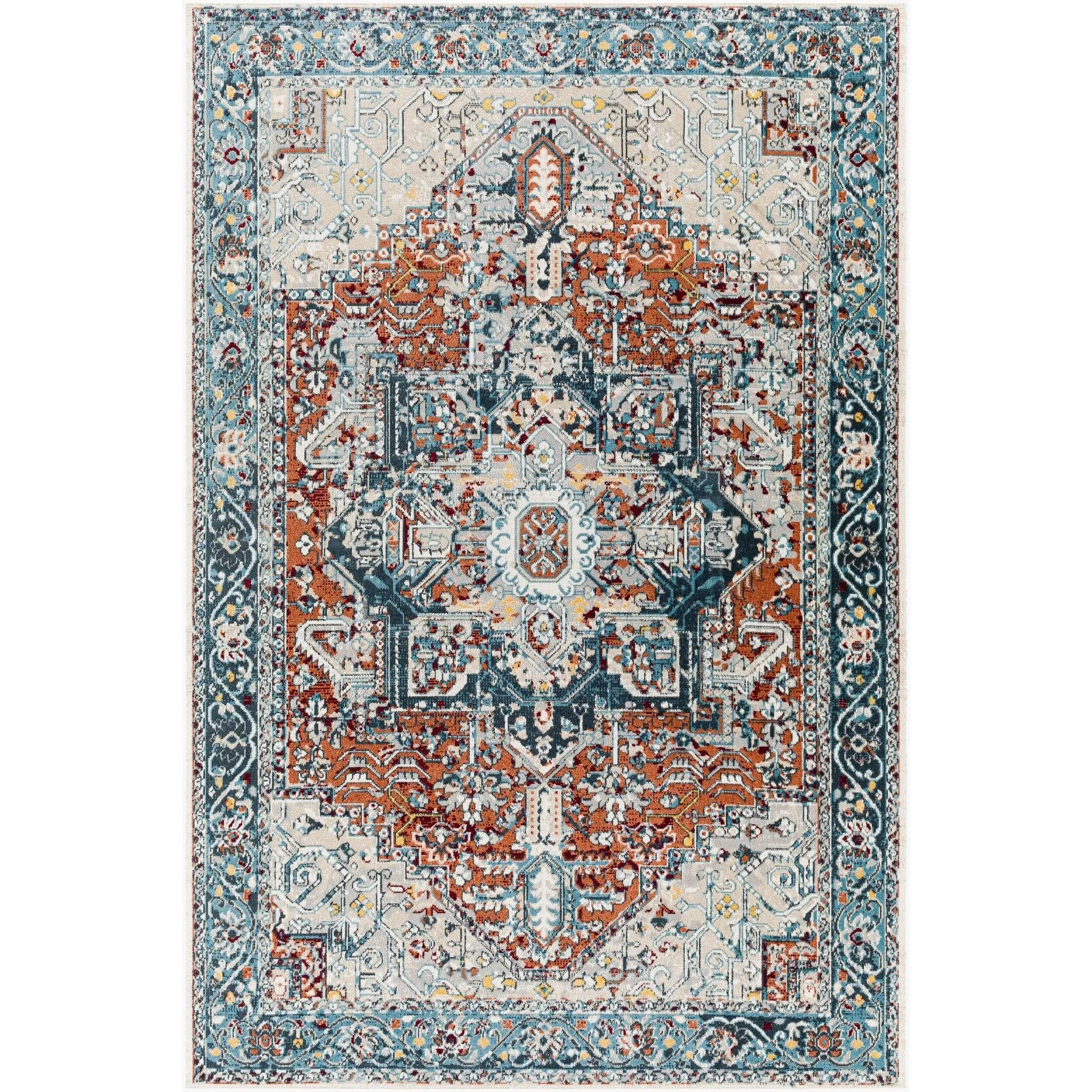 Livabliss Lavadora Updated Traditional Medallion Washable Area Rug