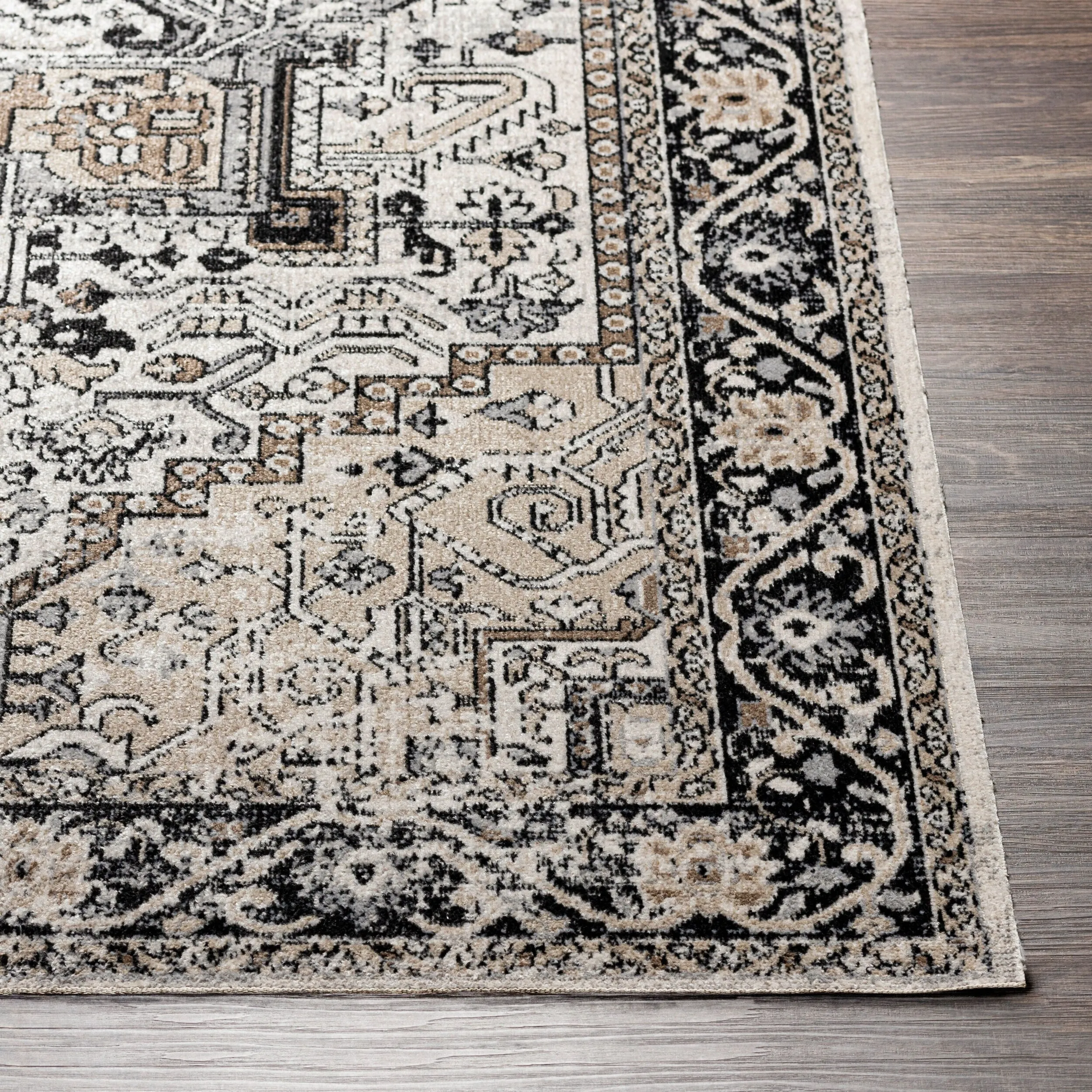 Livabliss Lavadora Updated Traditional Medallion Washable Area Rug