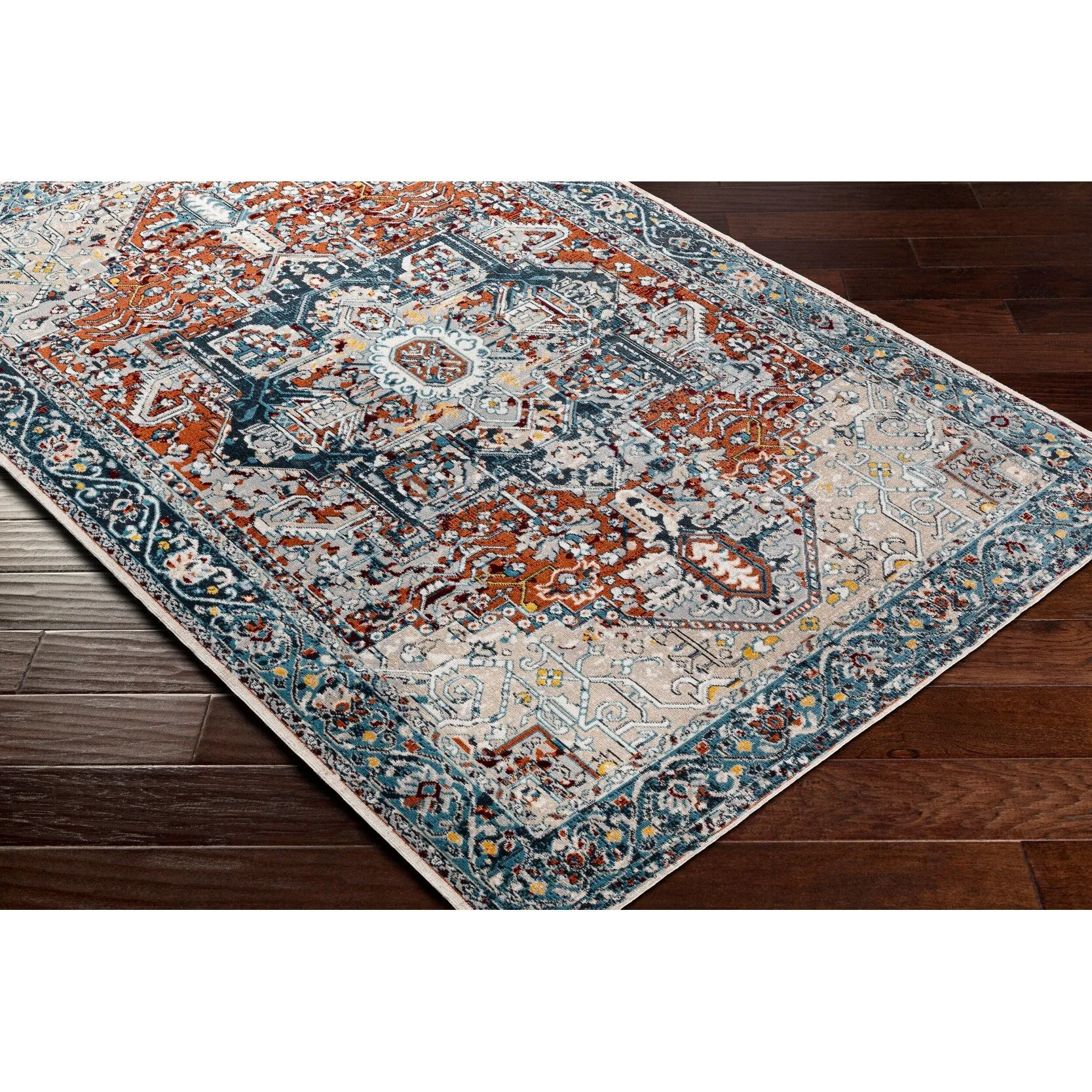 Livabliss Lavadora Updated Traditional Medallion Washable Area Rug