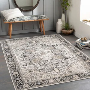 Livabliss Lavadora Updated Traditional Medallion Washable Area Rug