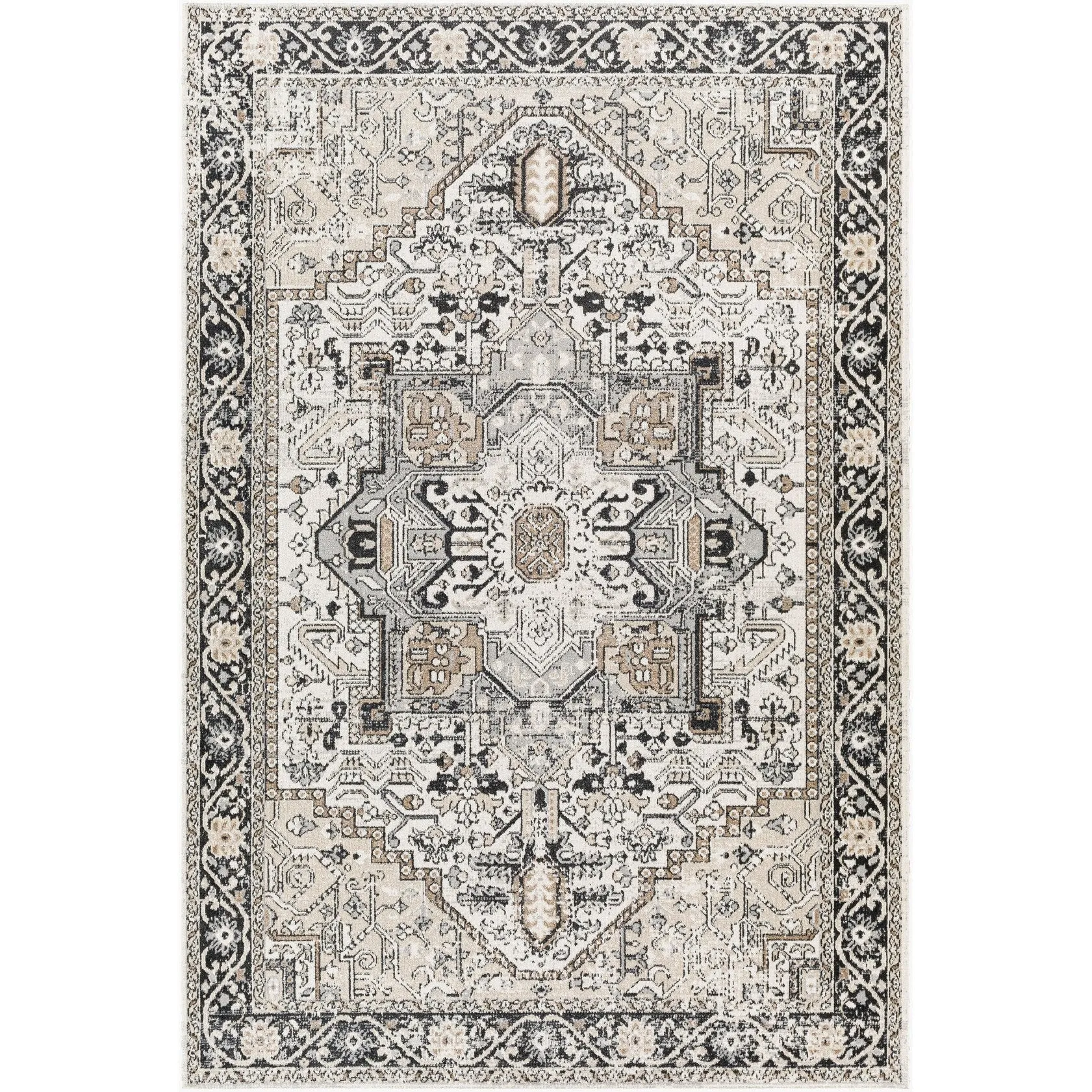 Livabliss Lavadora Updated Traditional Medallion Washable Area Rug