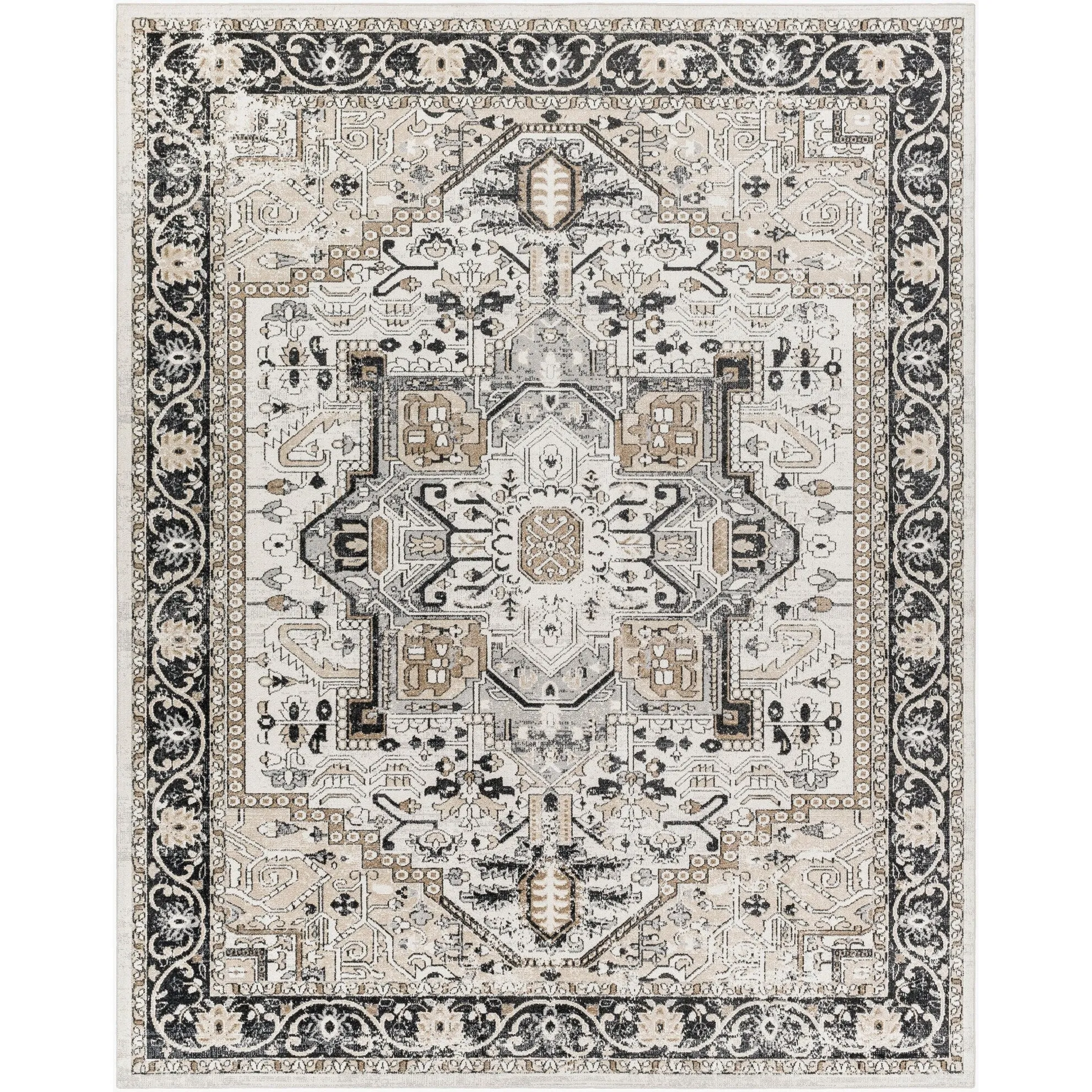 Livabliss Lavadora Updated Traditional Medallion Washable Area Rug