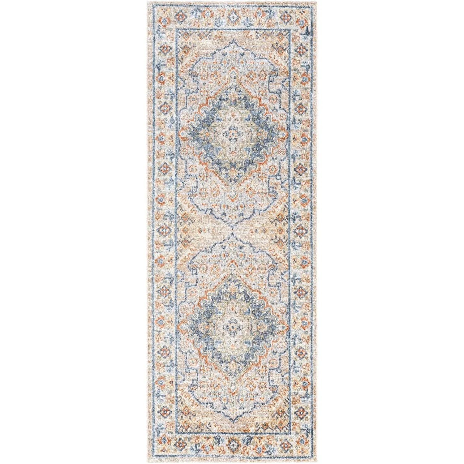 Livabliss Lillian Machine Washable Medallion Border Area Rug