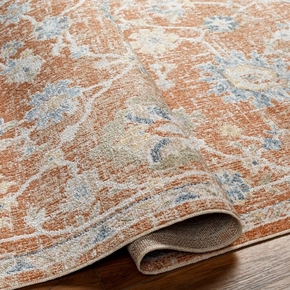 Livabliss Lillian Machine Washable Transitional Floral Area Rug