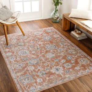 Livabliss Lillian Machine Washable Transitional Floral Area Rug
