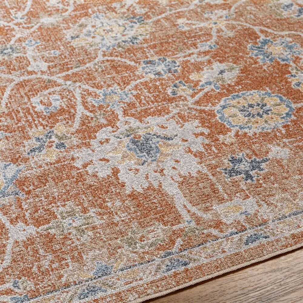 Livabliss Lillian Machine Washable Transitional Floral Area Rug