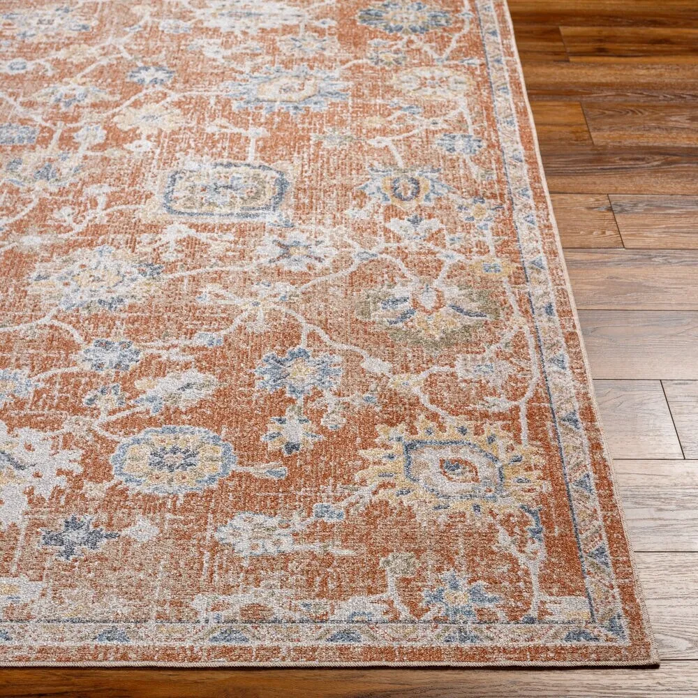 Livabliss Lillian Machine Washable Transitional Floral Area Rug