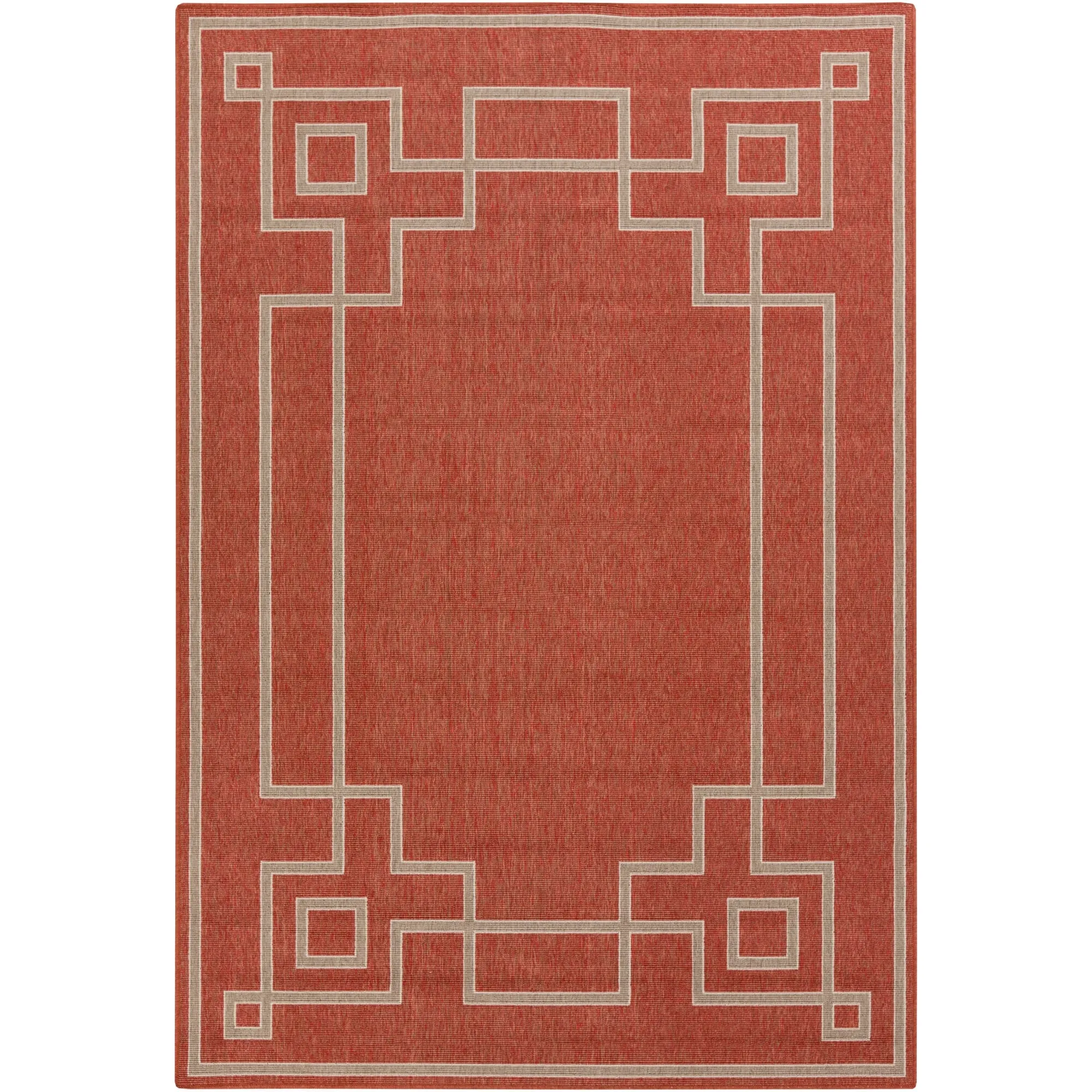 Livabliss Odette Greek Key Border Indoor/ Outdoor Area Rug