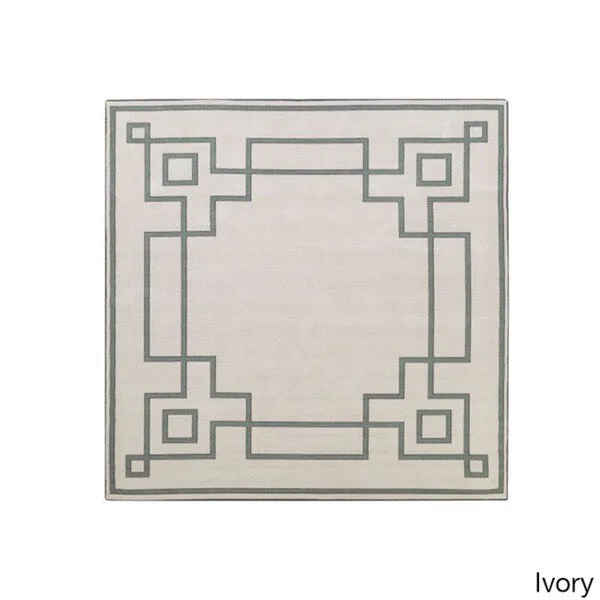 Livabliss Odette Greek Key Border Indoor/ Outdoor Area Rug