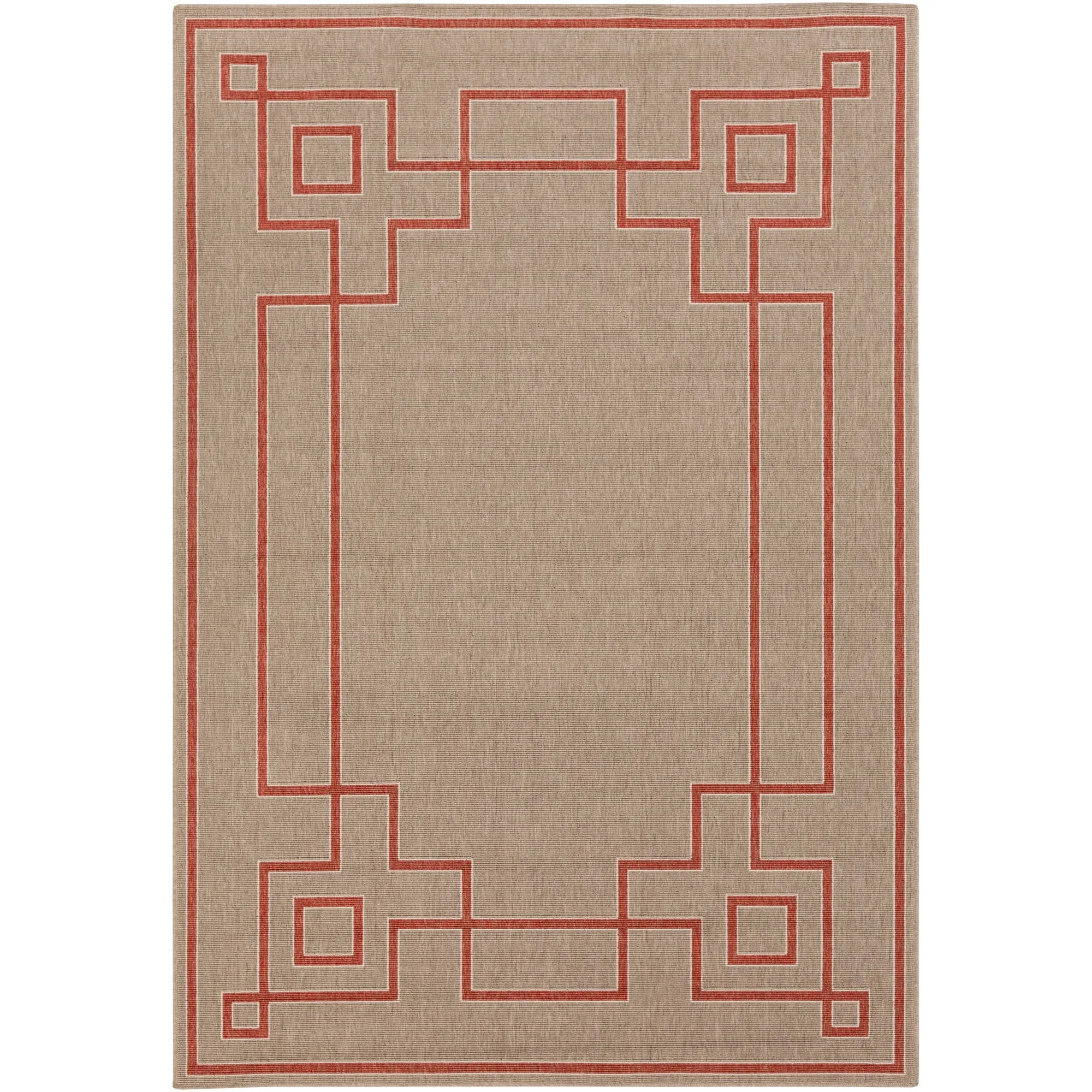 Livabliss Odette Greek Key Border Indoor/ Outdoor Area Rug