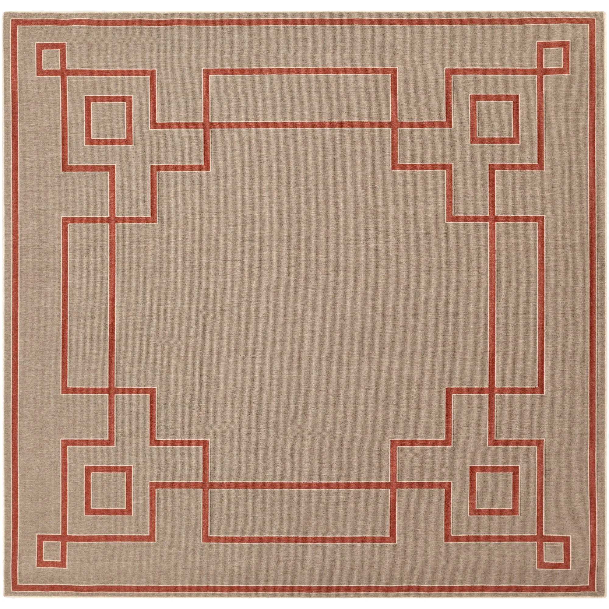 Livabliss Odette Greek Key Border Indoor/ Outdoor Area Rug