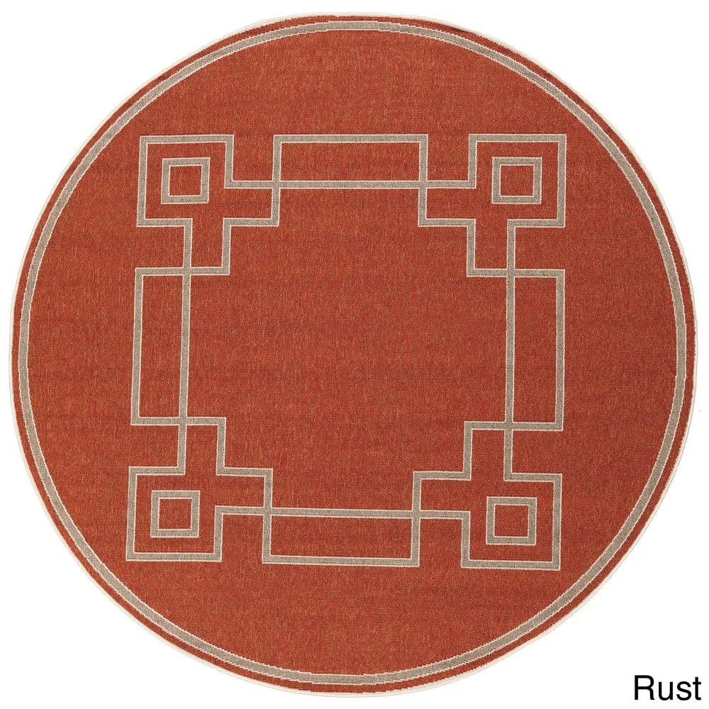 Livabliss Odette Greek Key Border Indoor/ Outdoor Area Rug