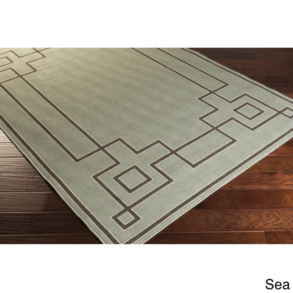 Livabliss Odette Greek Key Border Indoor/ Outdoor Area Rug