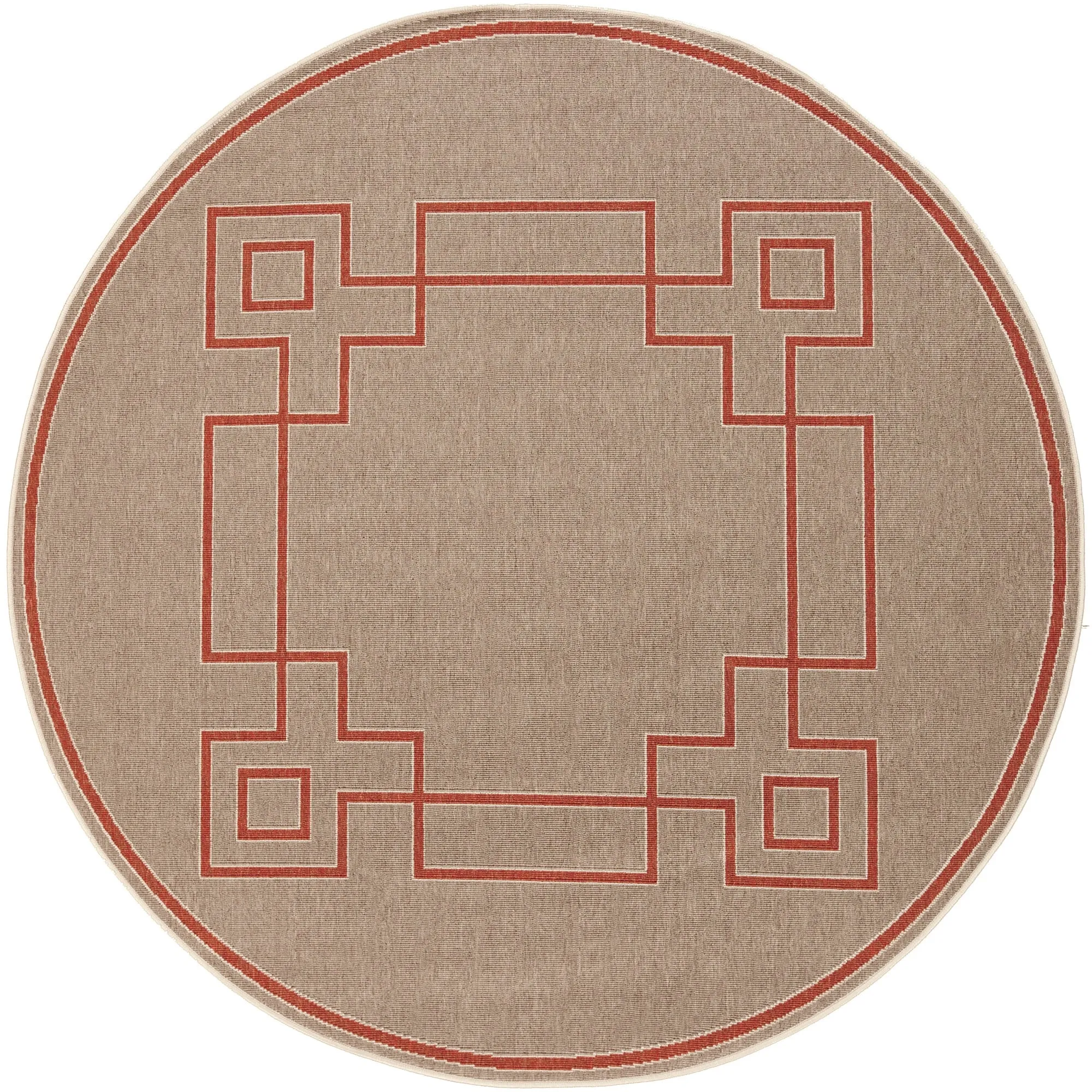 Livabliss Odette Greek Key Border Indoor/ Outdoor Area Rug