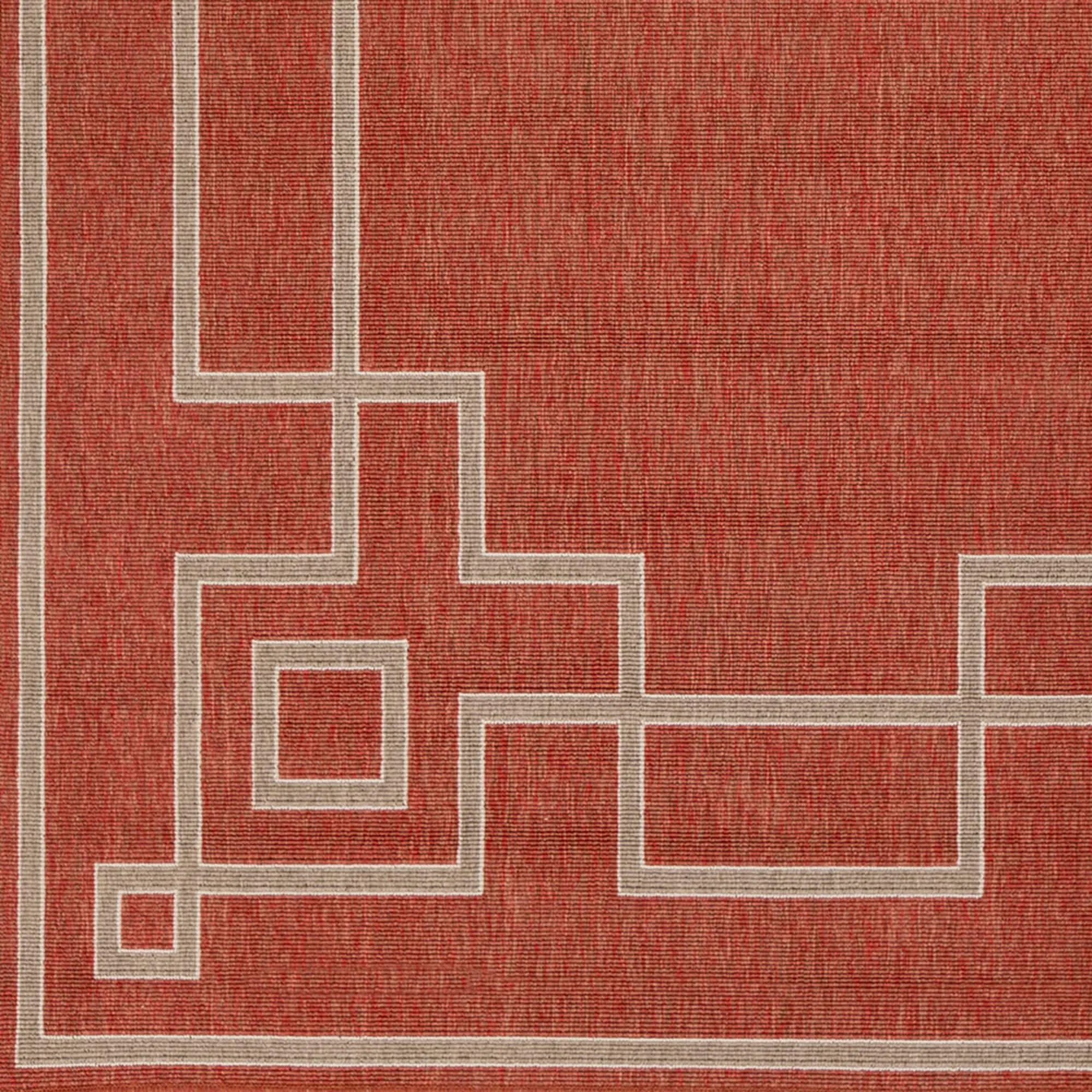 Livabliss Odette Greek Key Border Indoor/ Outdoor Area Rug