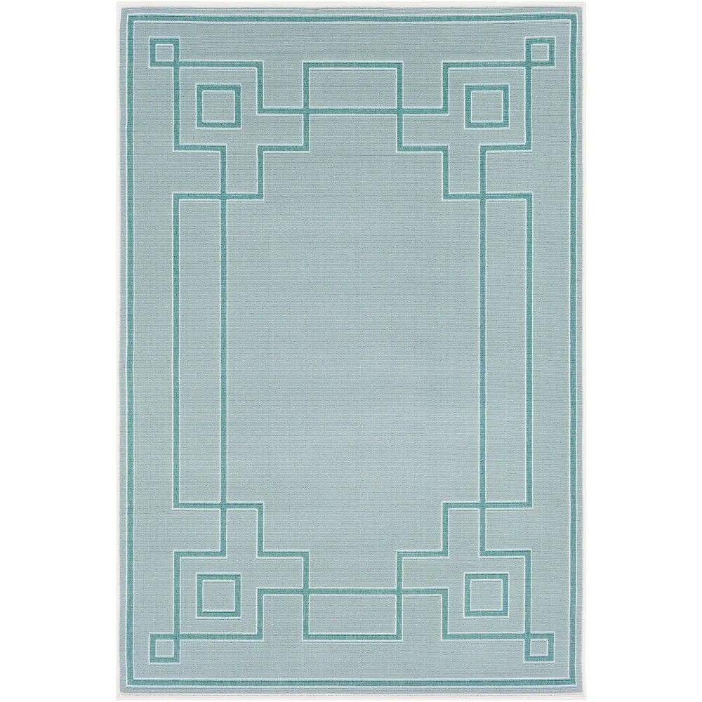 Livabliss Odette Greek Key Border Indoor/ Outdoor Area Rug